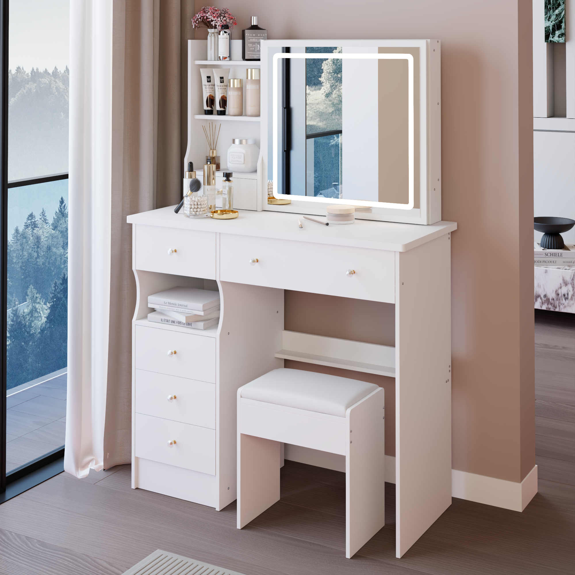 Mona 37" Vanity Set with LED Mirror