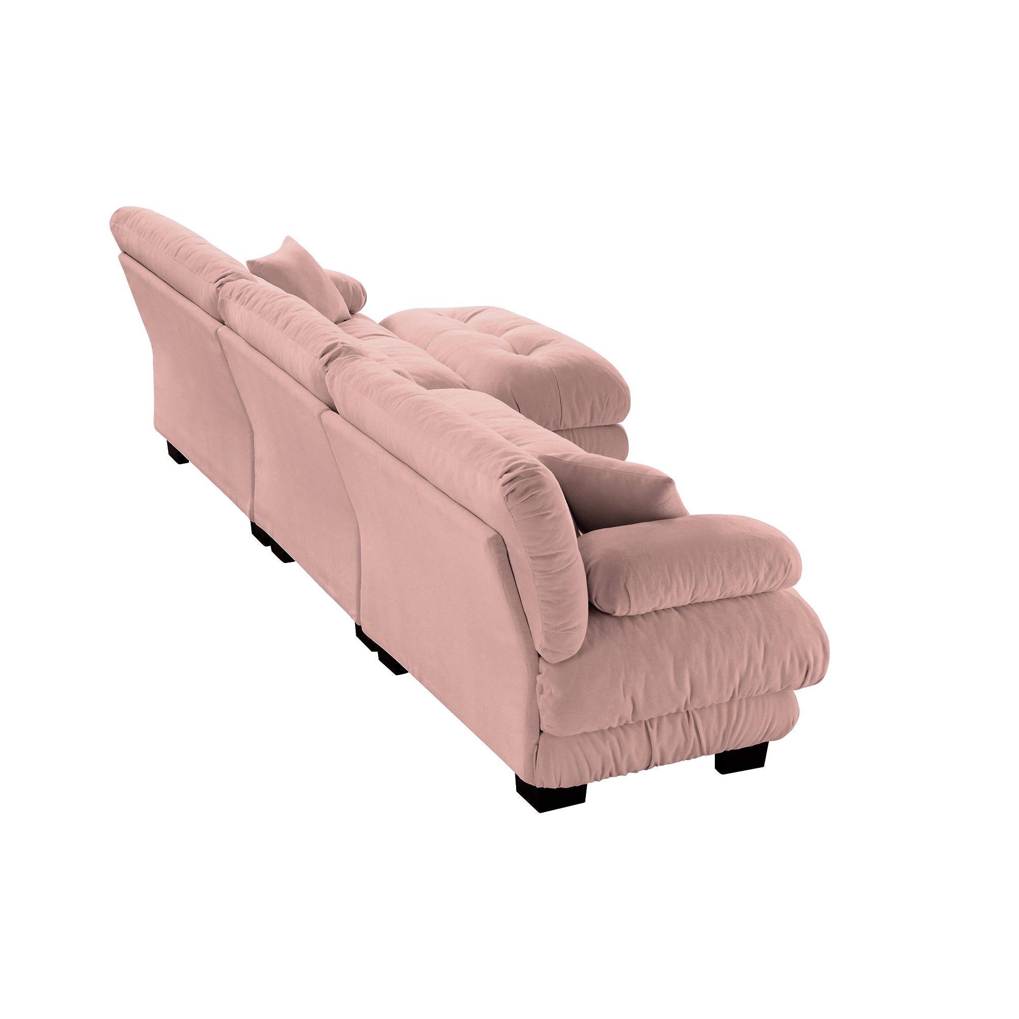 Monterey 134" Modular Chenille Cloud L-Shaped Sectional Sofa with Convertible Ottoman