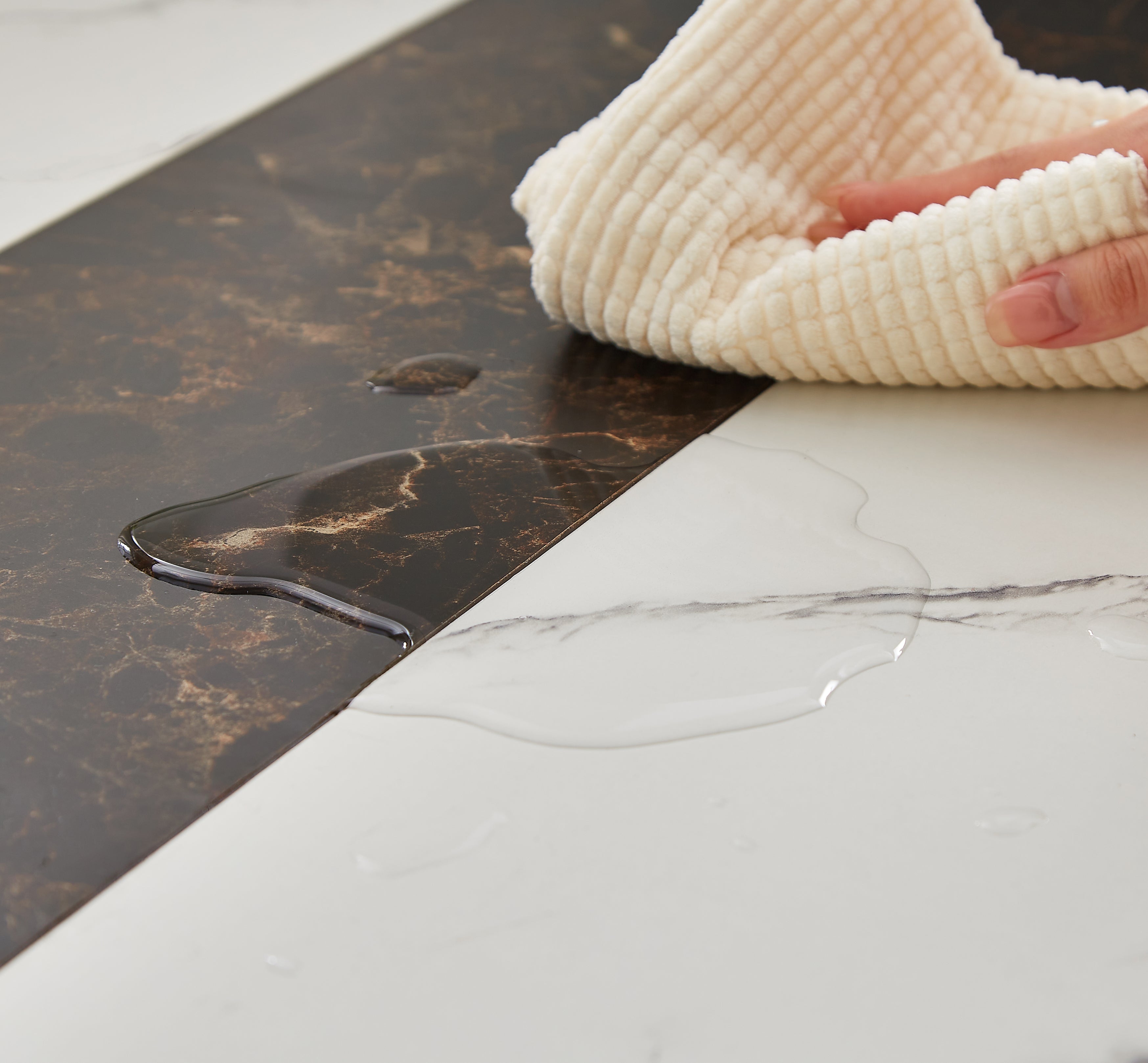 Arden 70.9" Modern White Marble Dining Table for 8 People with Adjustable Legs