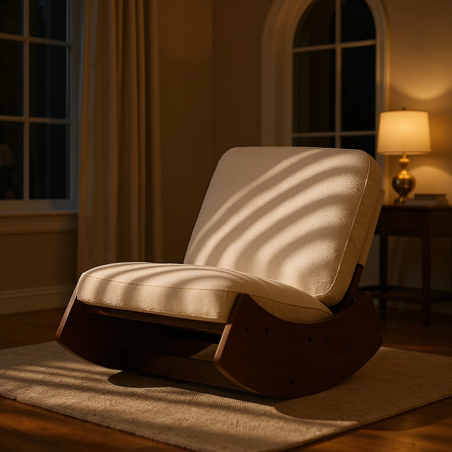 Comfortable Glider Rocking Chair, High-Quality Upholstery Glider Chair, Solid Wood Frame, Perfect for Multiple Settings Accent Reading Chair for Bedroom,Living Room,Nursery