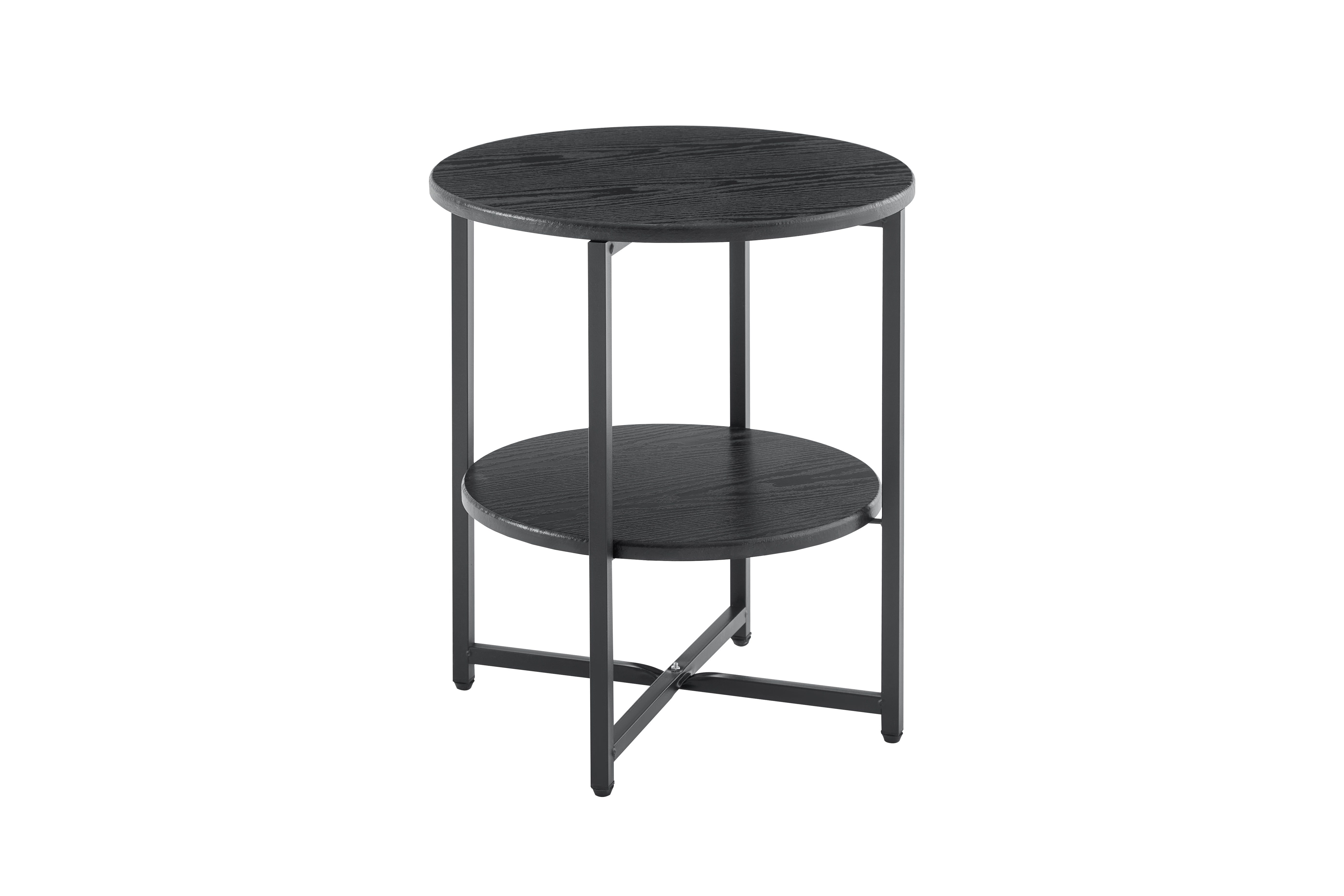 Durango Round Side Table with Storage Shelf