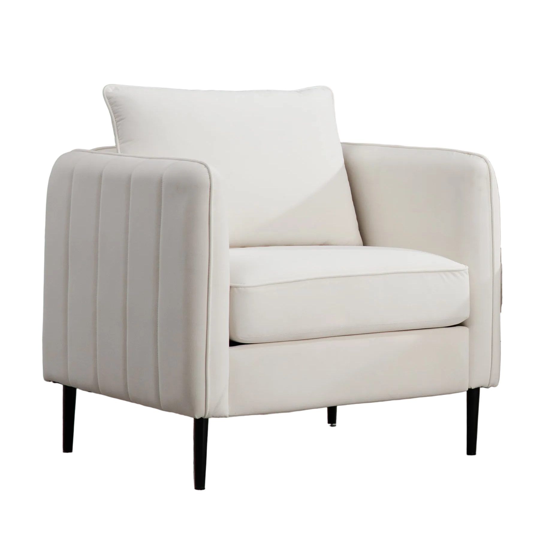 Tahoma Mid-Century Modern Accent Chairs Armchair with Pillow and Metal Legs