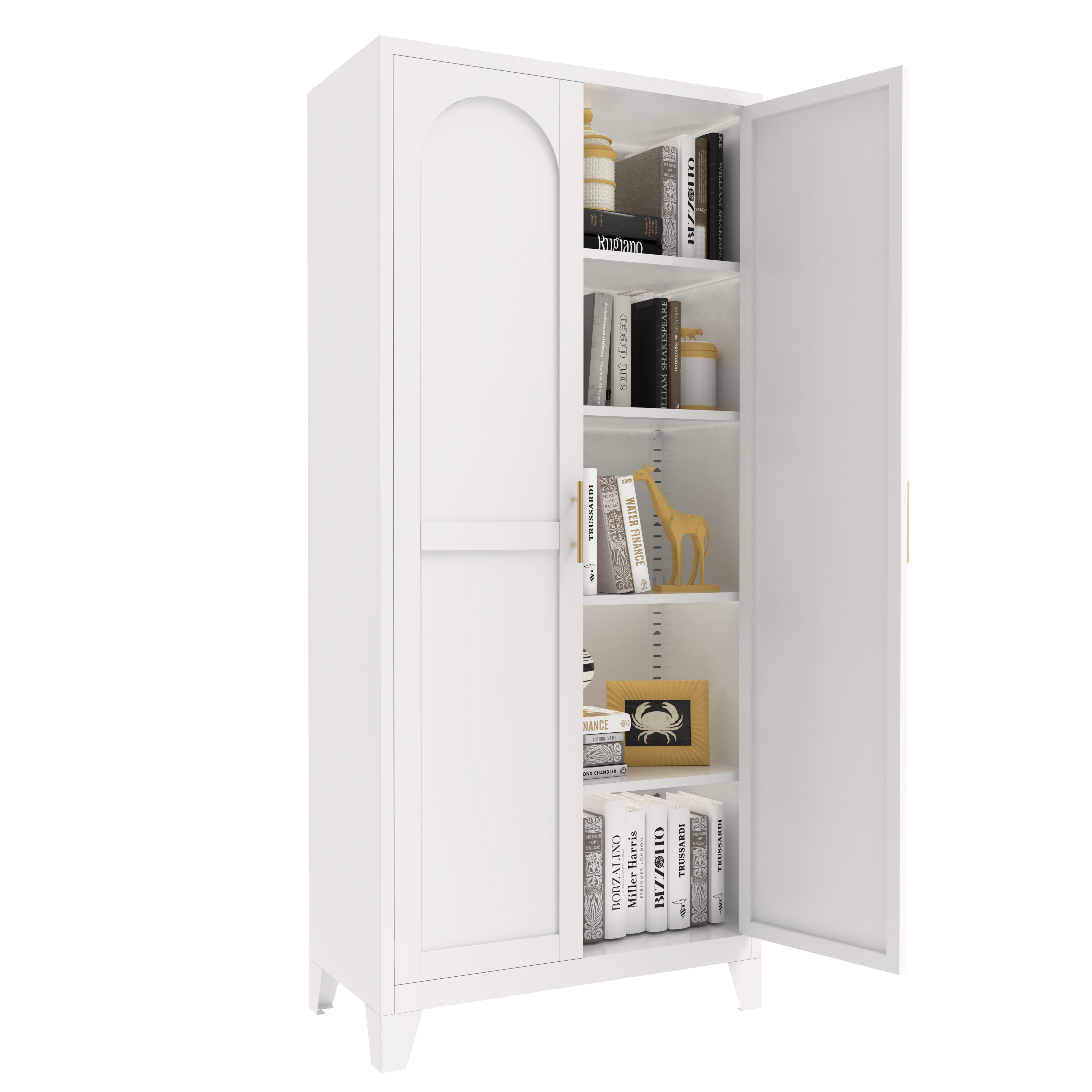 Elva 71" Storage Cabinet with Adjustable Shelves