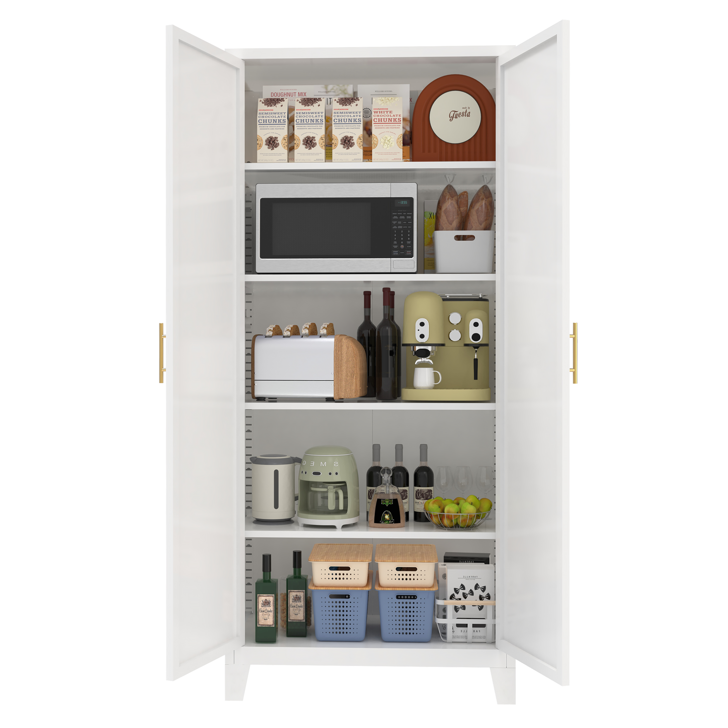Elva 71" Storage Cabinet with Adjustable Shelves