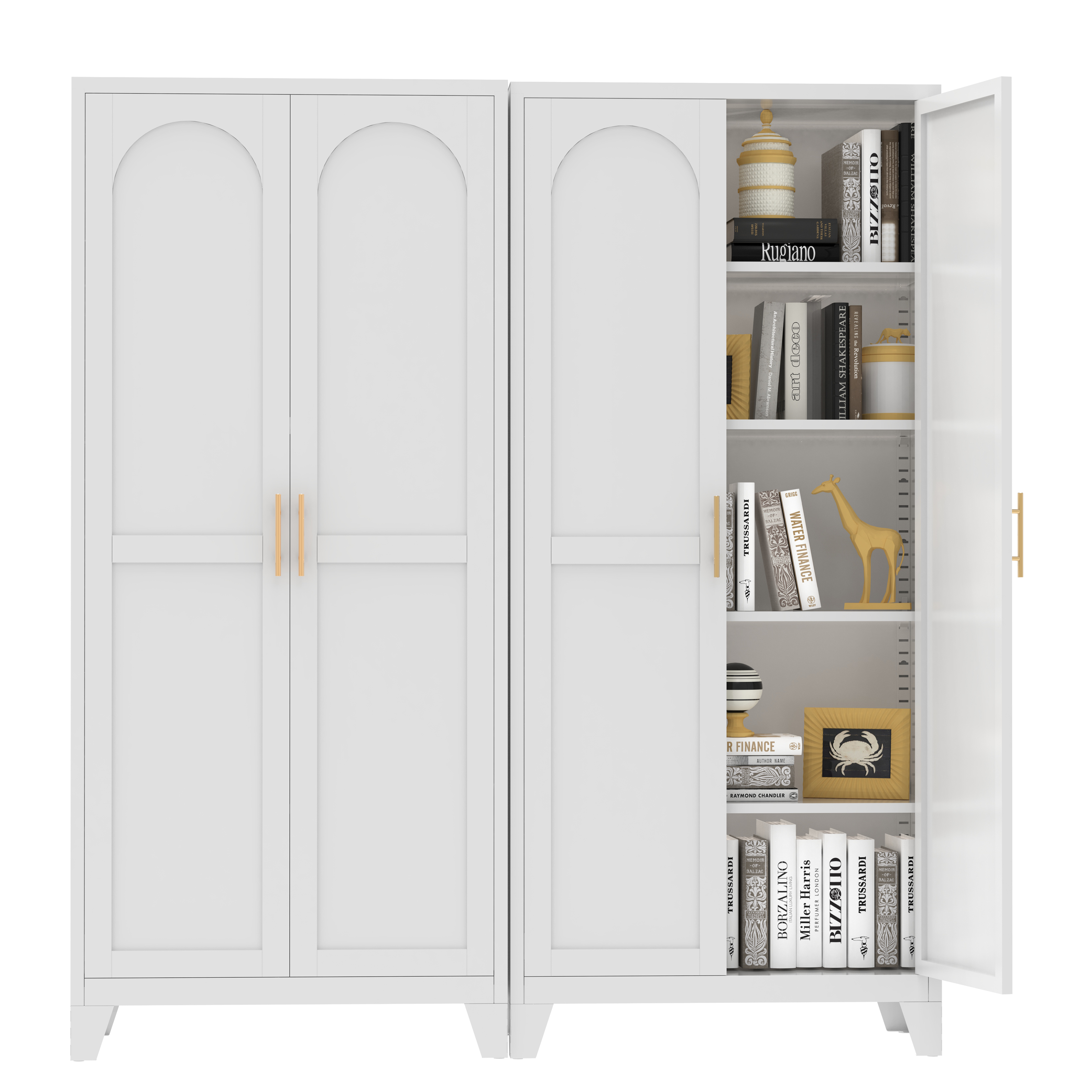 Elva 71" Storage Cabinet with Adjustable Shelves