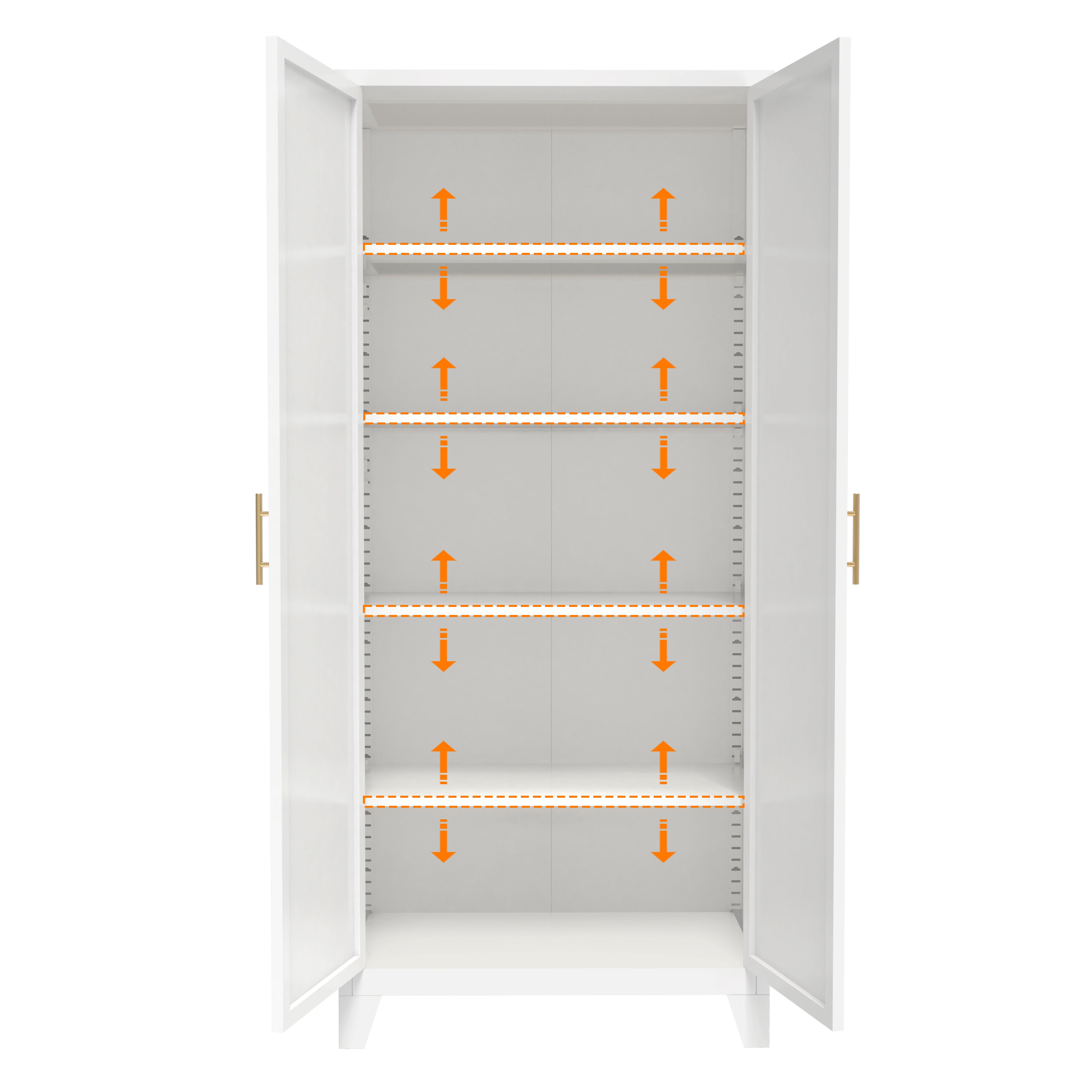 Elva 71" Storage Cabinet with Adjustable Shelves