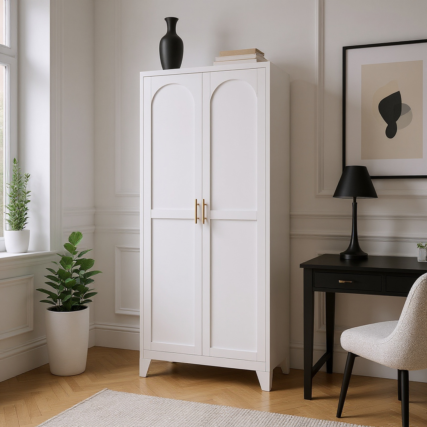 Elva 71" Storage Cabinet with Adjustable Shelves