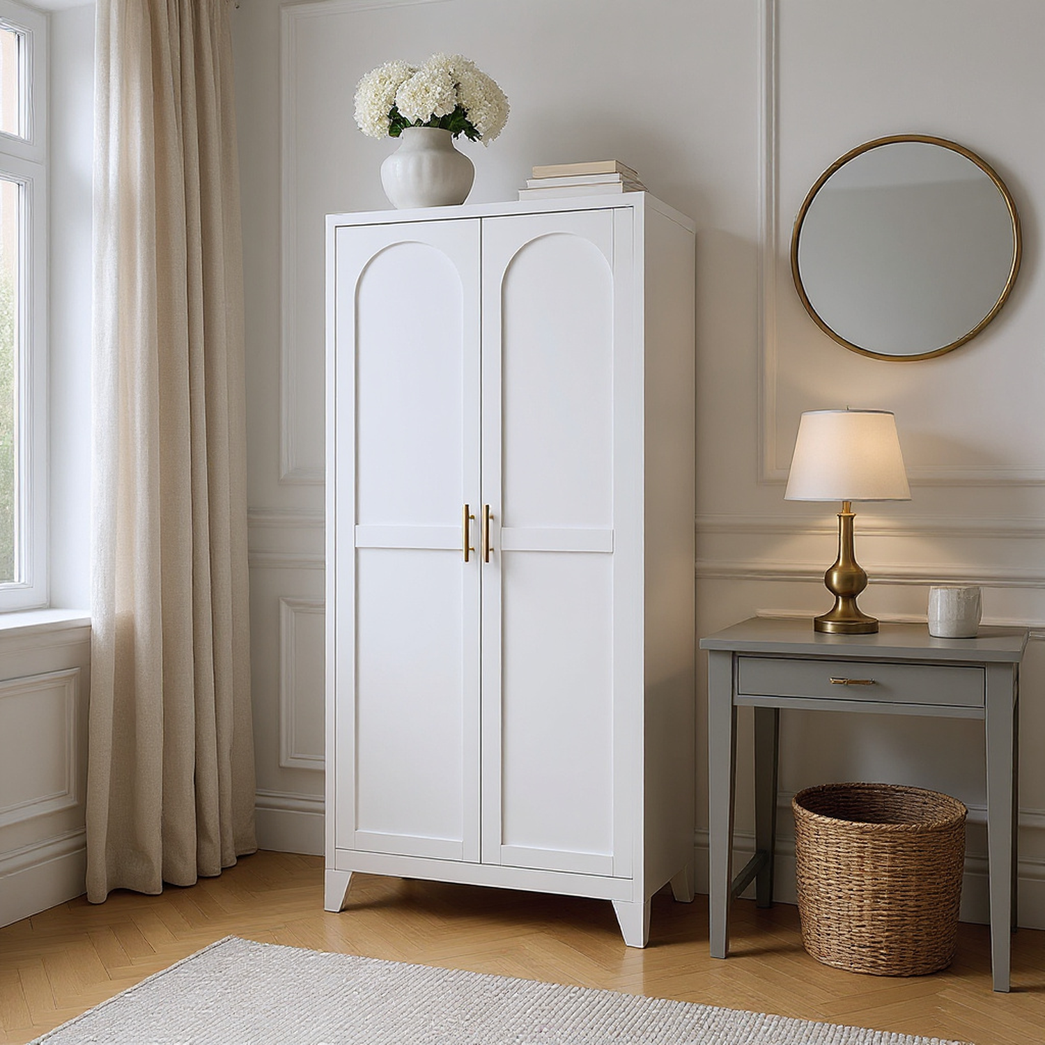 Elva 71" Storage Cabinet with Adjustable Shelves
