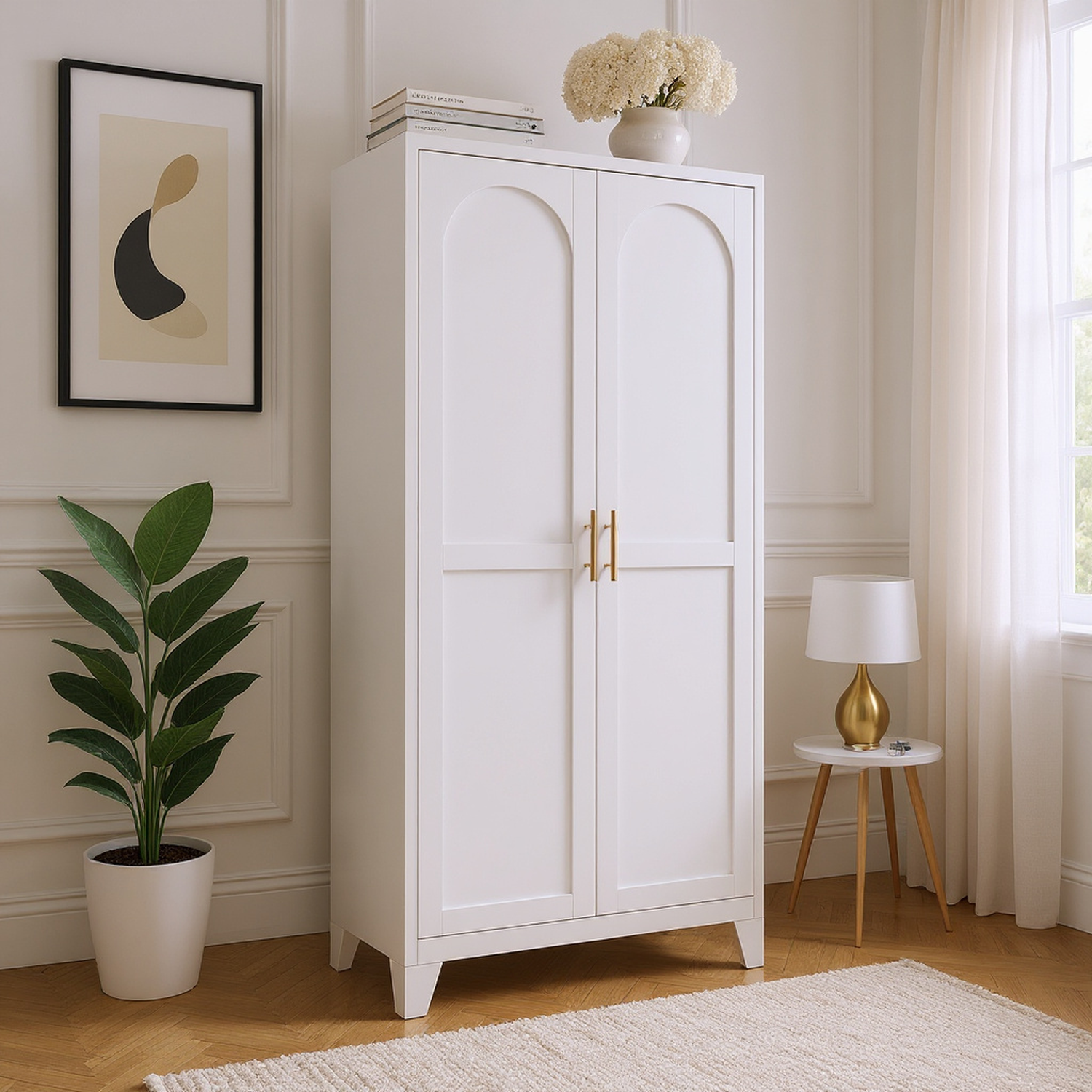 Elva 71" Storage Cabinet with Adjustable Shelves