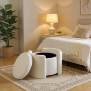 Everglades Boucle Storage Ottoman Footstool