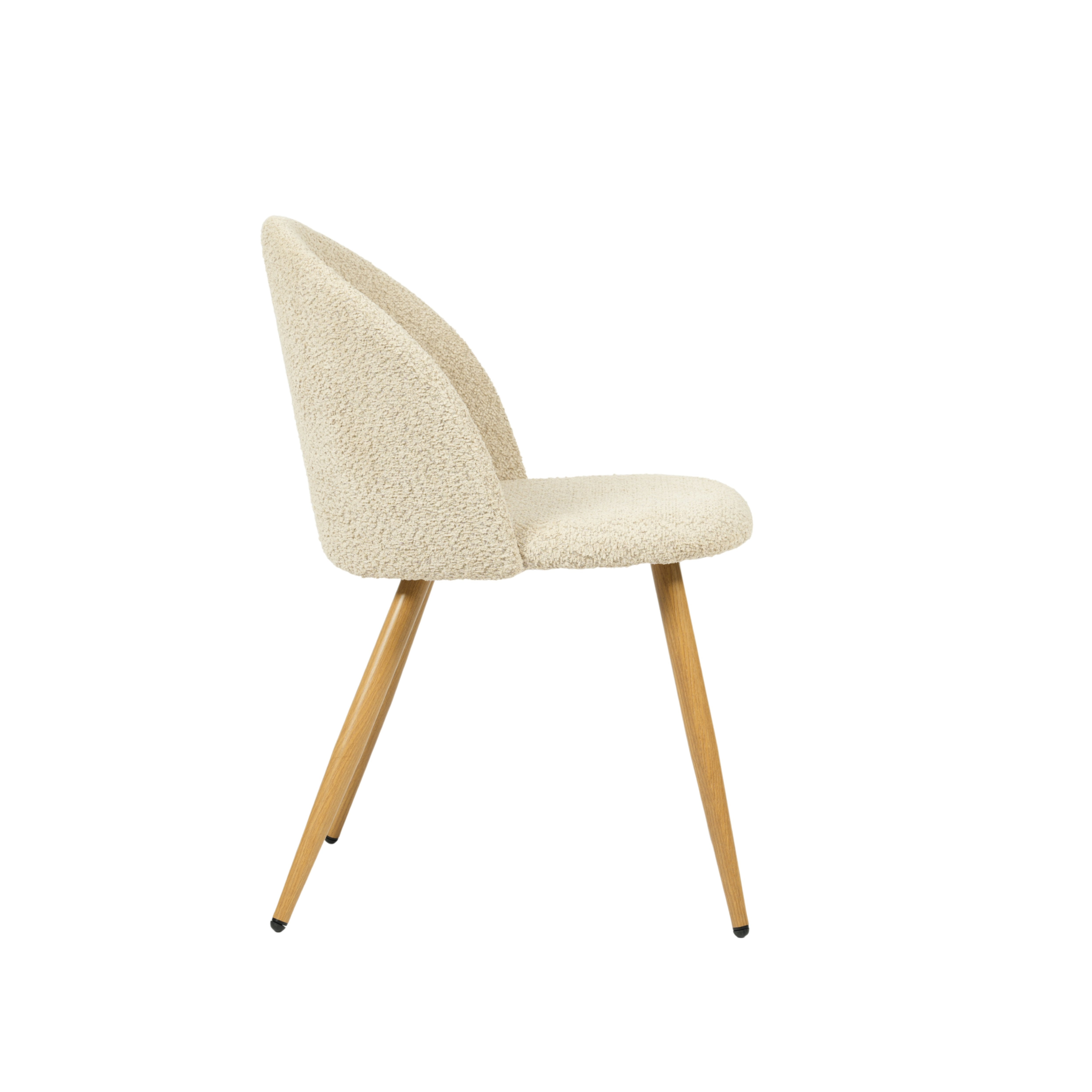Homy Casa Clift 3PC Dining Set 31.5” White Round Dining Table with 2 Zomba Beige Fabric Dining Chairs