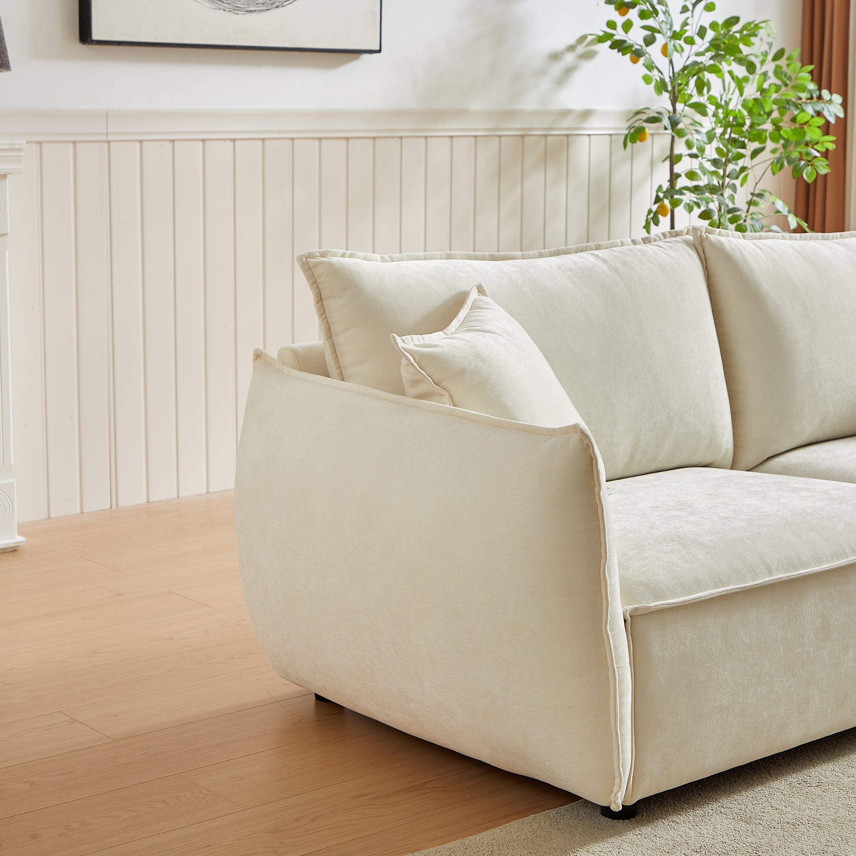 Phoenix 2 Piece Linen Fabric Sofa Set,Loveseat Sofa & Recliner Chair
