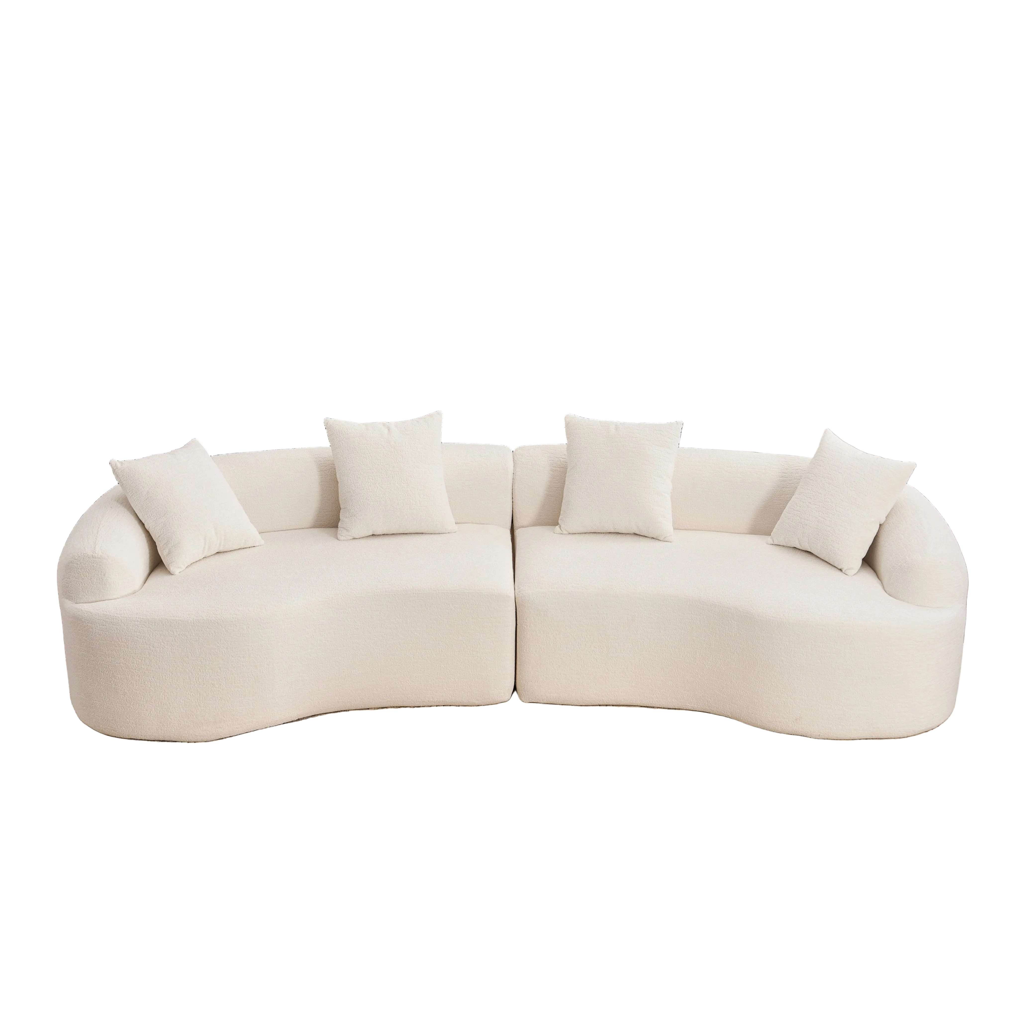 Langley 110" 2-Piece Curved Sectional Sofa with Curved Back and Armrest