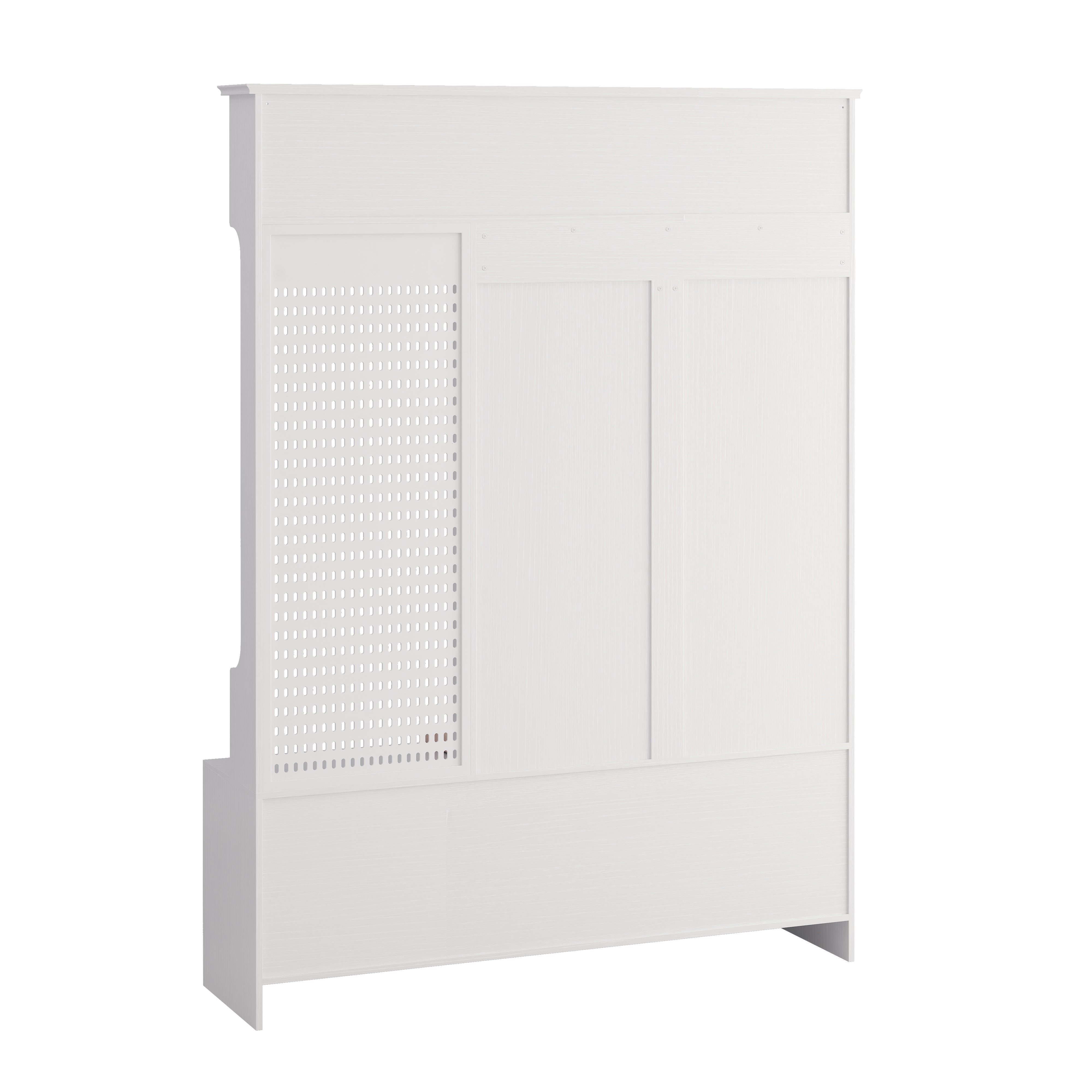 Vestia Hall Tree with Bench, Hooks, Shelves & Pegboard – All-in-One Entryway Mudroom Organizer