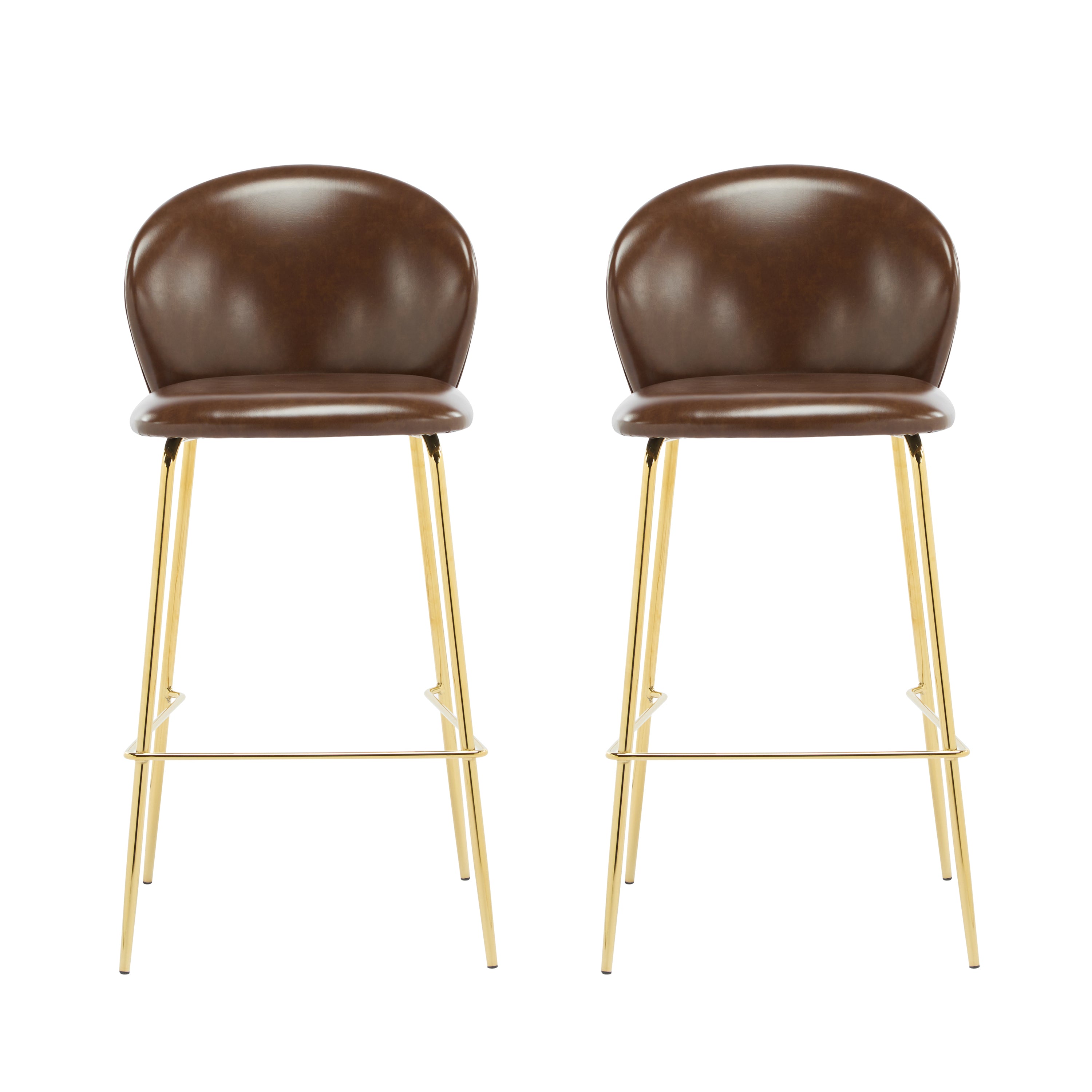Jerez 29" Counter Height PU Leather Upholstered Bar Stools Set of 2