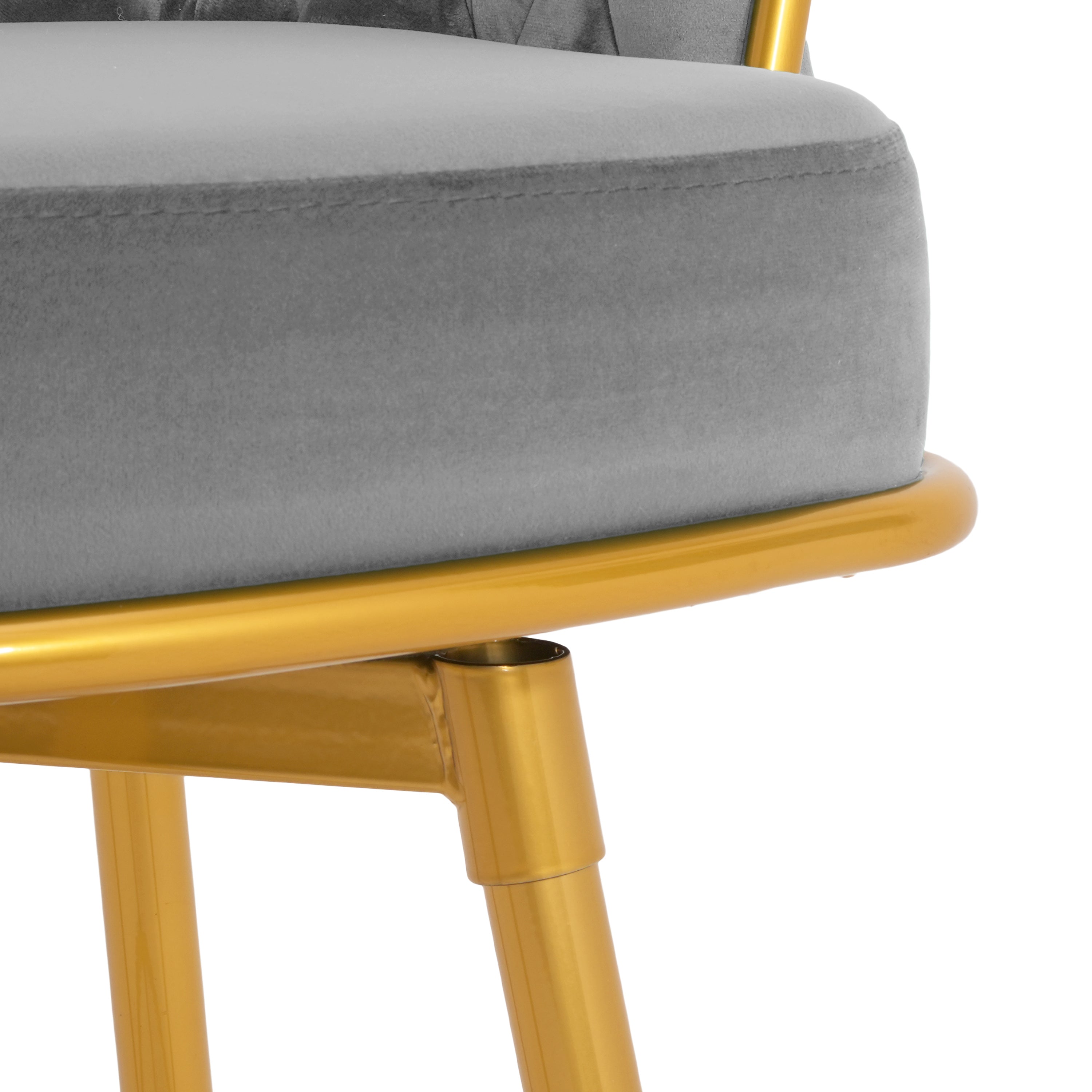 Aurea 31.5" Modern Swivel Counter Height Bar Stools Set of 2 with Gold Metal Legs