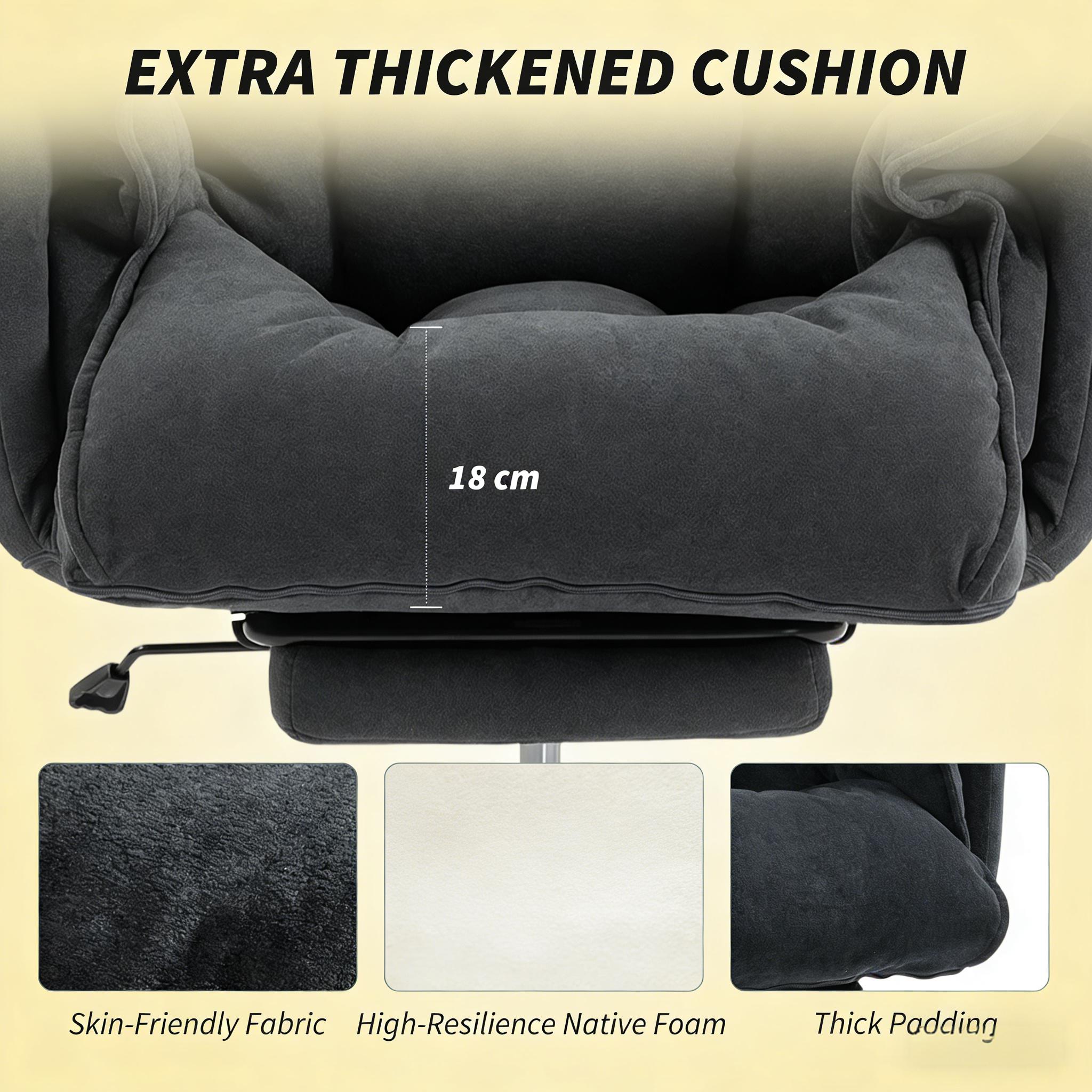 Navor Upholstered Reclining Office Chair with Retractable Footrest