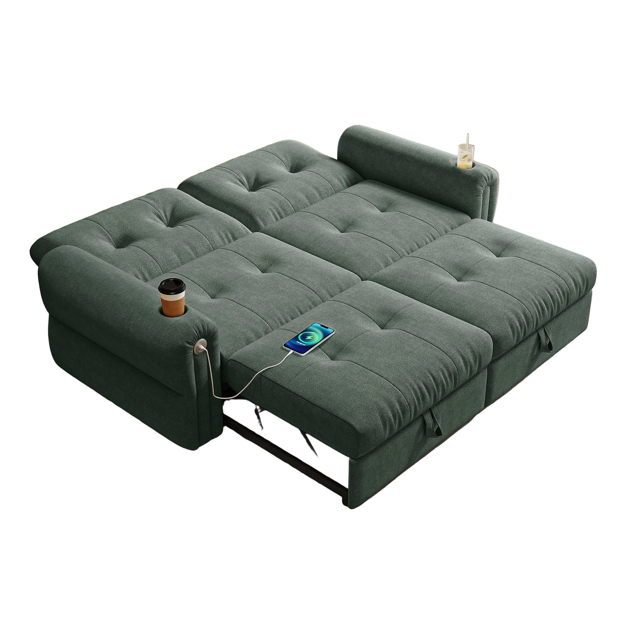 Somerset 77" Convertible Sofa Bed with Cup Holders and USB Charging