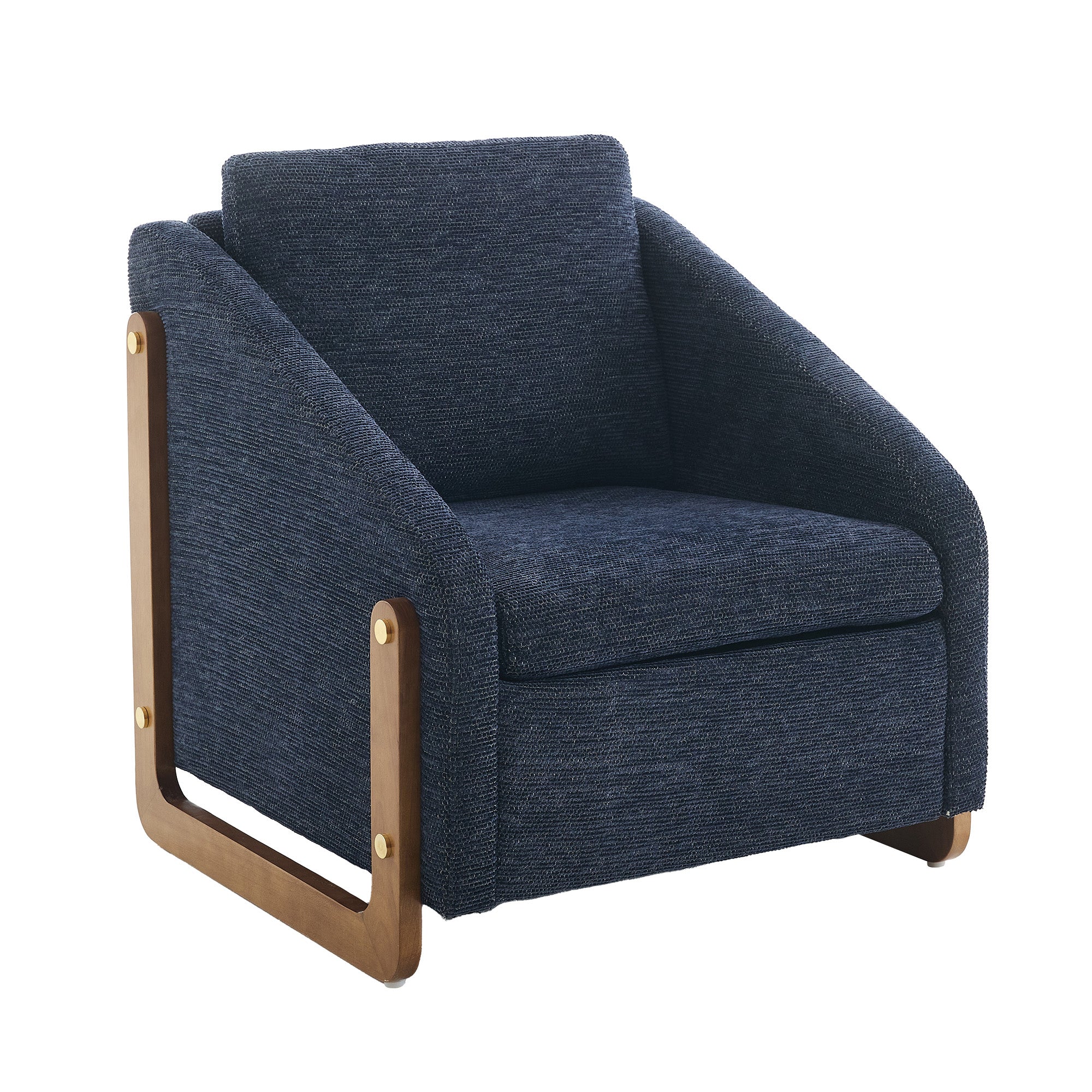 Sedgwick Modern Chenille Upholstered Armchair Wooden Frame