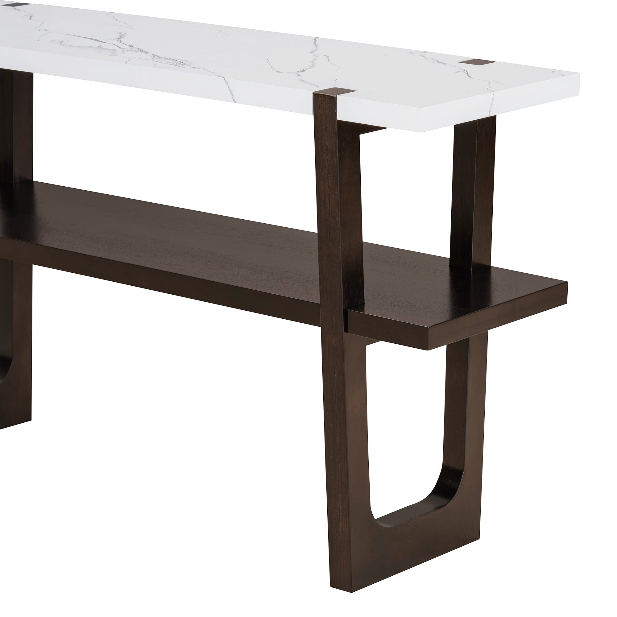 Ravenna Console Table Narrow Entryway Table with Open Shelf, Expresso Brown