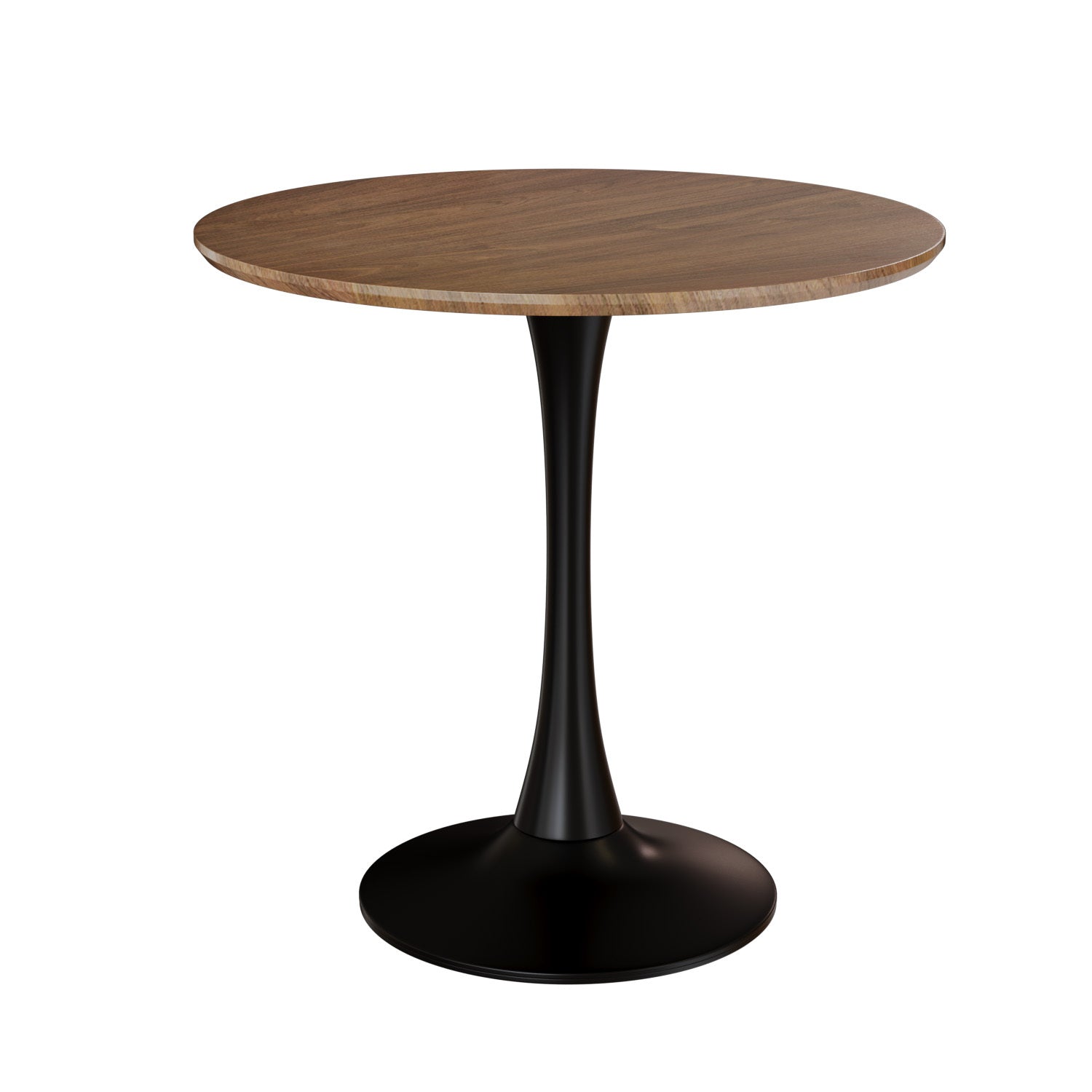 Aral 31.5" Mid-Century Modern Walnut Round Dining Table