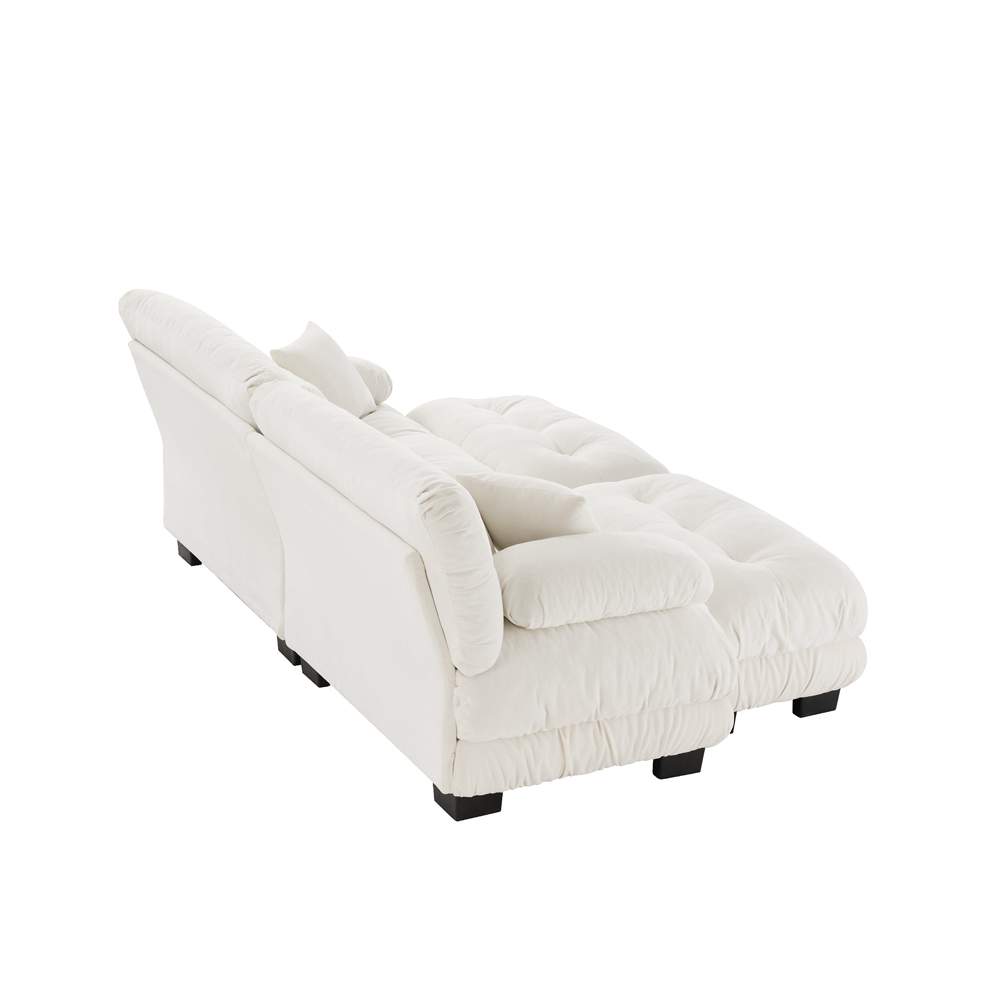 Monterey 94" Modular Chenille Cloud Sofa with 2 Ottomans and Bolstered Armrests