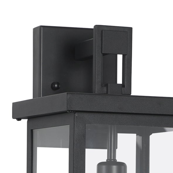 Rosemary 20" Modern Outdoor Glass Wall Lanterns Set of 2 with Metal Frame