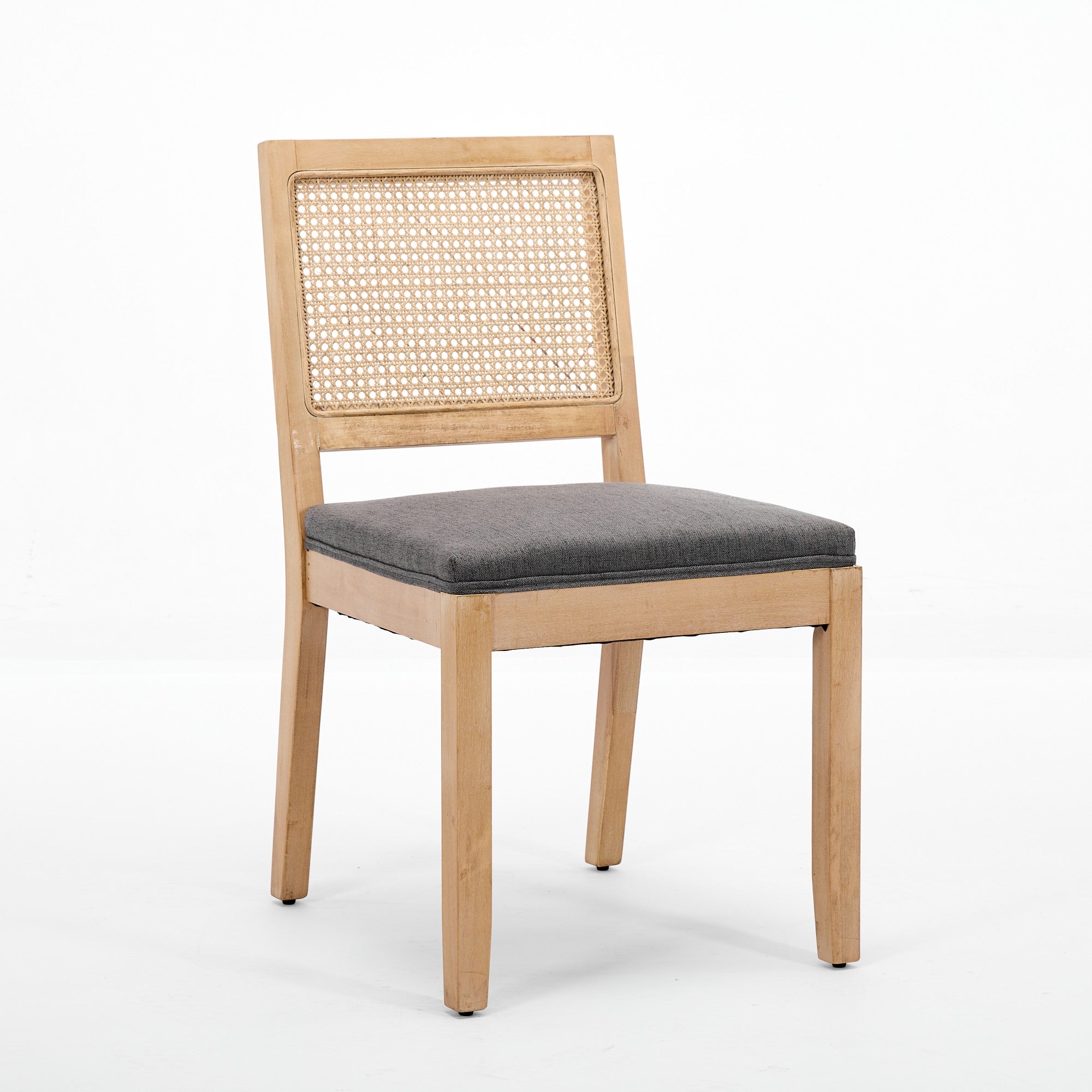 Huron Mid Century Rattan Dining Chairs Set of 2