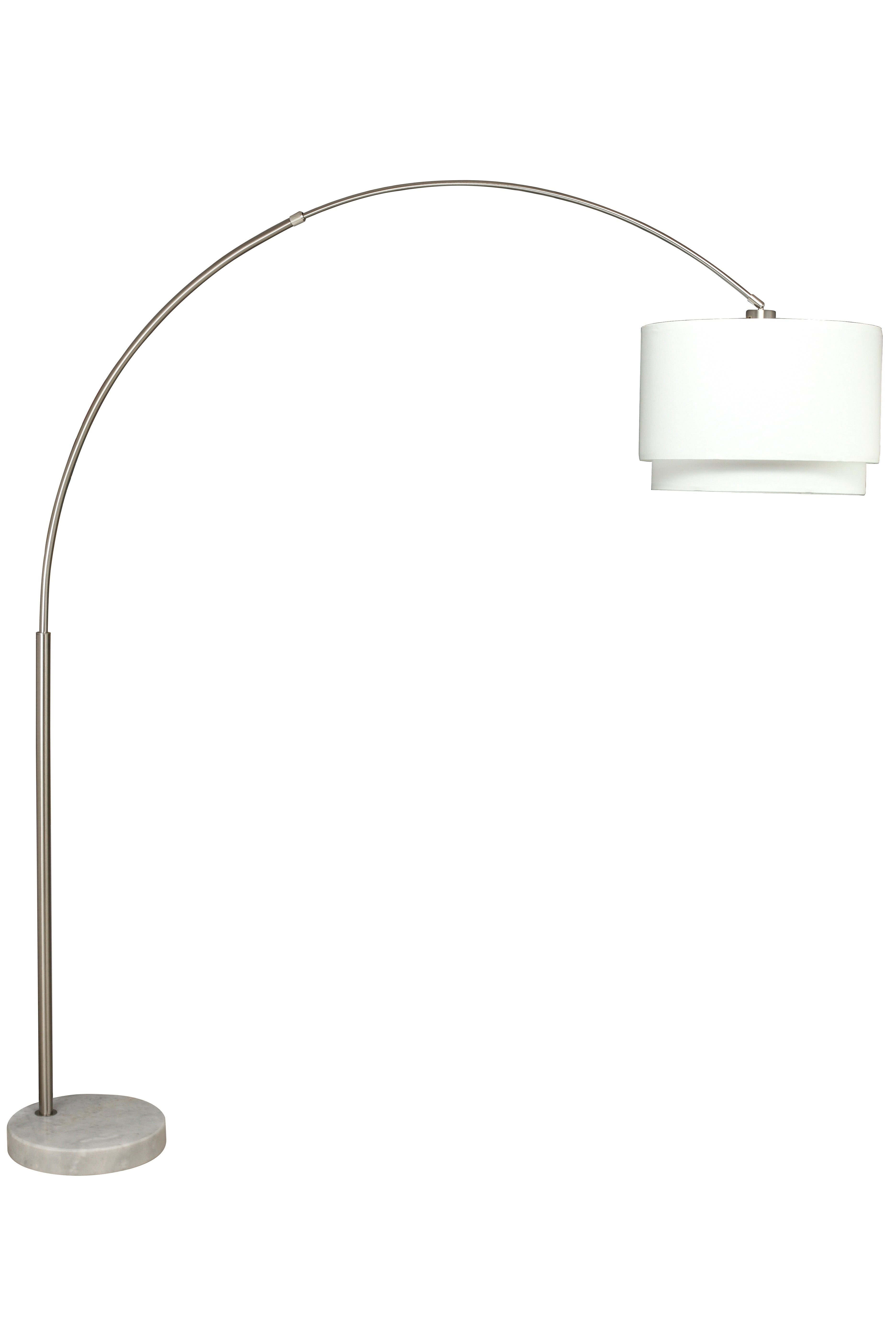 Glint Arc Floor Lamp with Double Shade and Marble Base