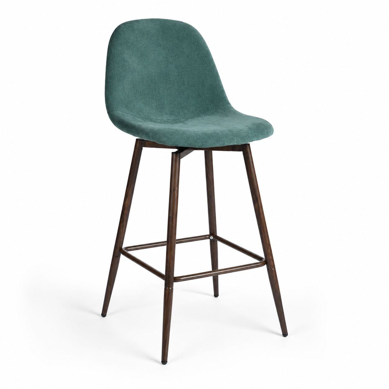 Charlton 26" Swivel Counter Height Bar Stools with Walnut Metal Legs Set of 2