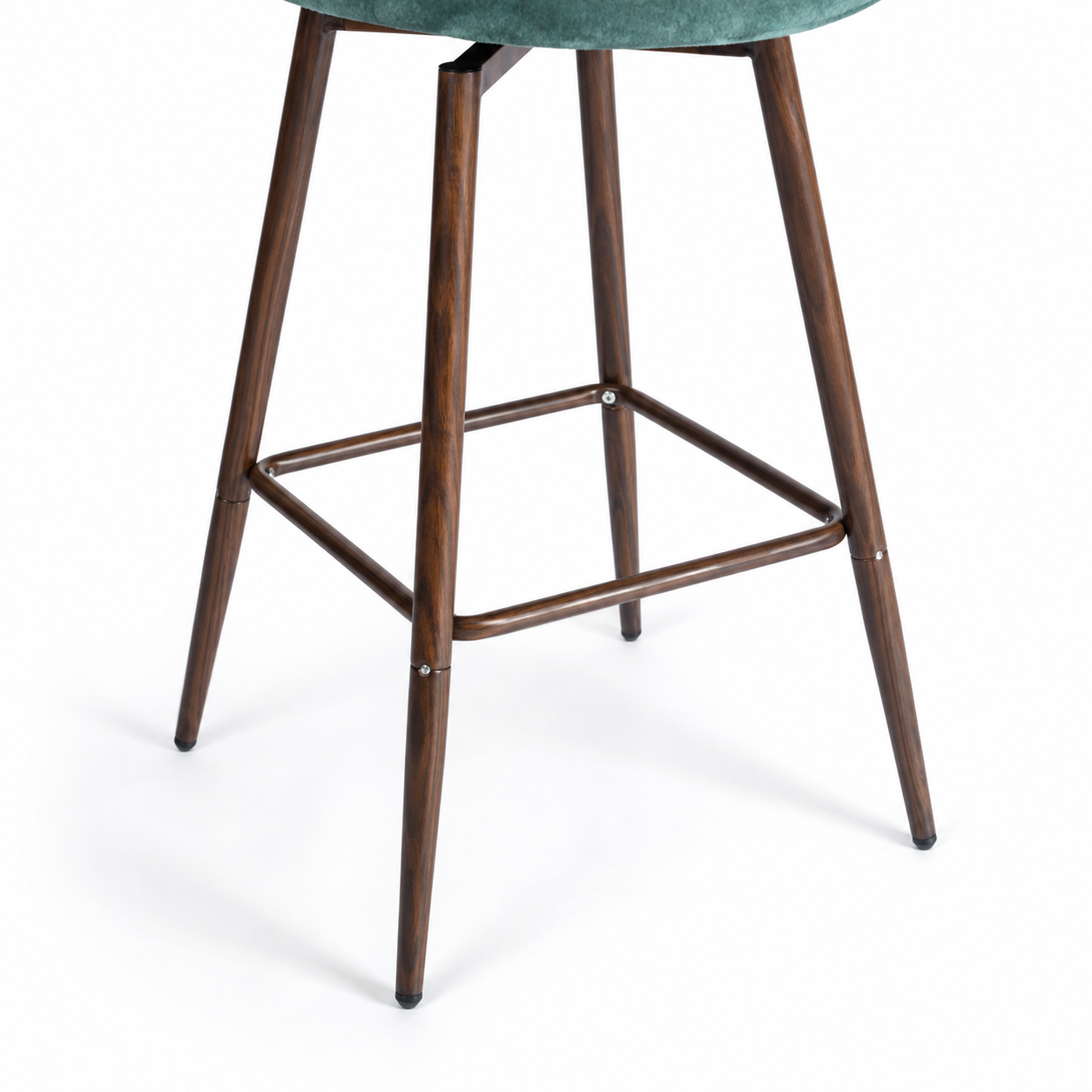 Charlton 26" Swivel Counter Height Bar Stools with Walnut Metal Legs Set of 2