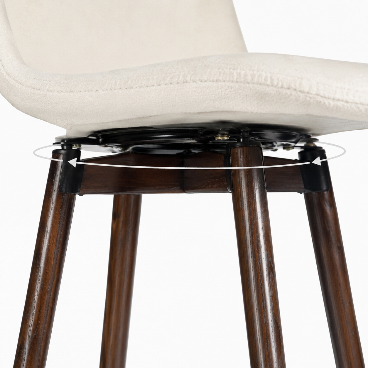 Charlton 26" Swivel Counter Height Bar Stools with Walnut Metal Legs Set of 2