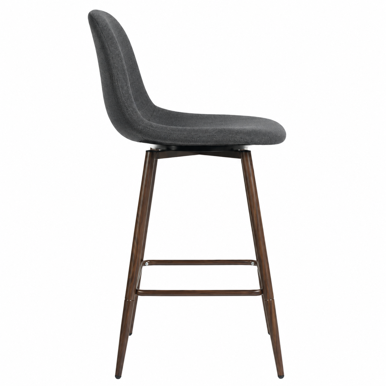 Charlton 26" Swivel Counter Height Bar Stools with Walnut Metal Legs Set of 2