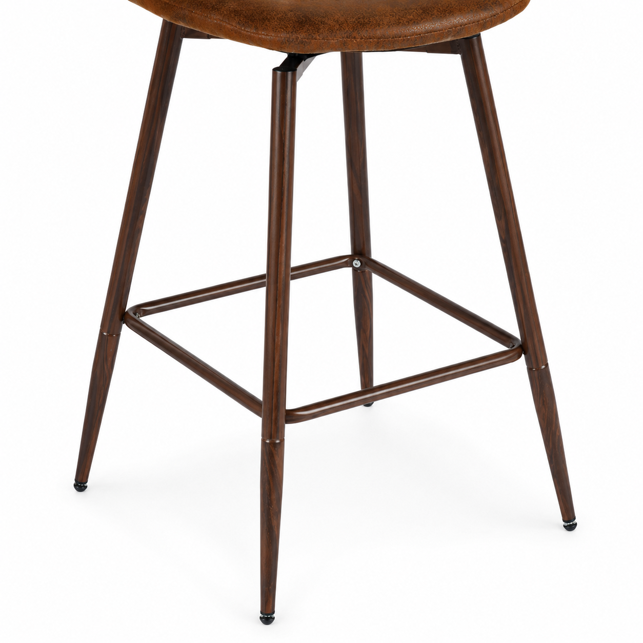 Charlton 26" Swivel Counter Height Bar Stools with Walnut Metal Legs Set of 2