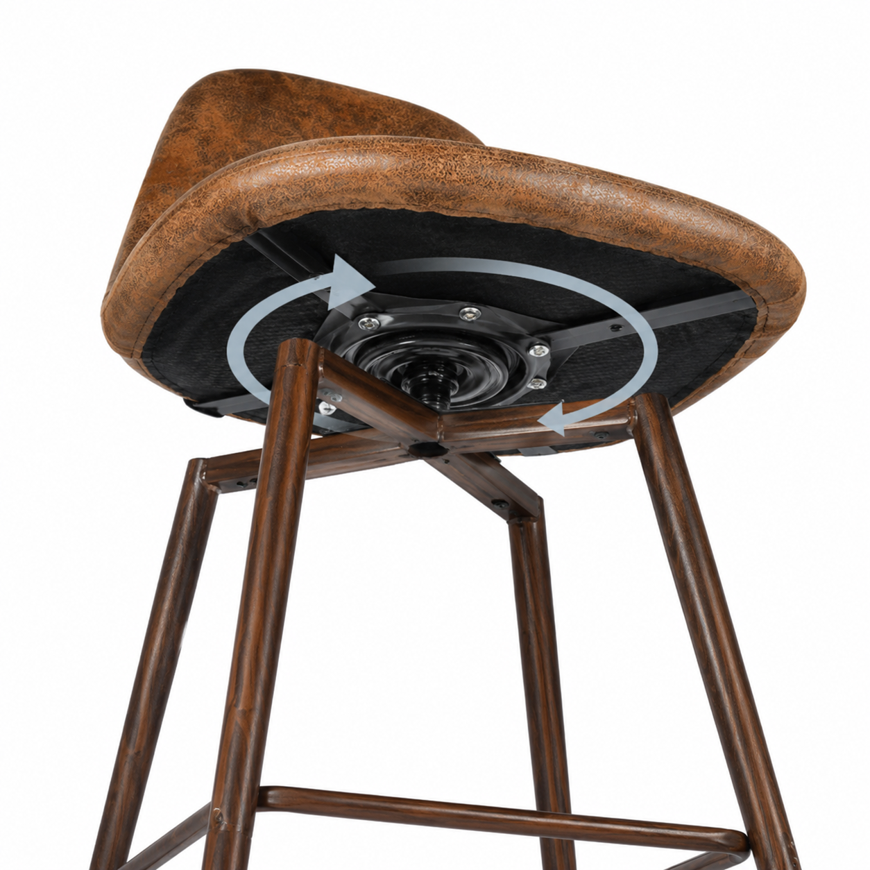Charlton 26" Swivel Counter Height Bar Stools with Walnut Metal Legs Set of 2