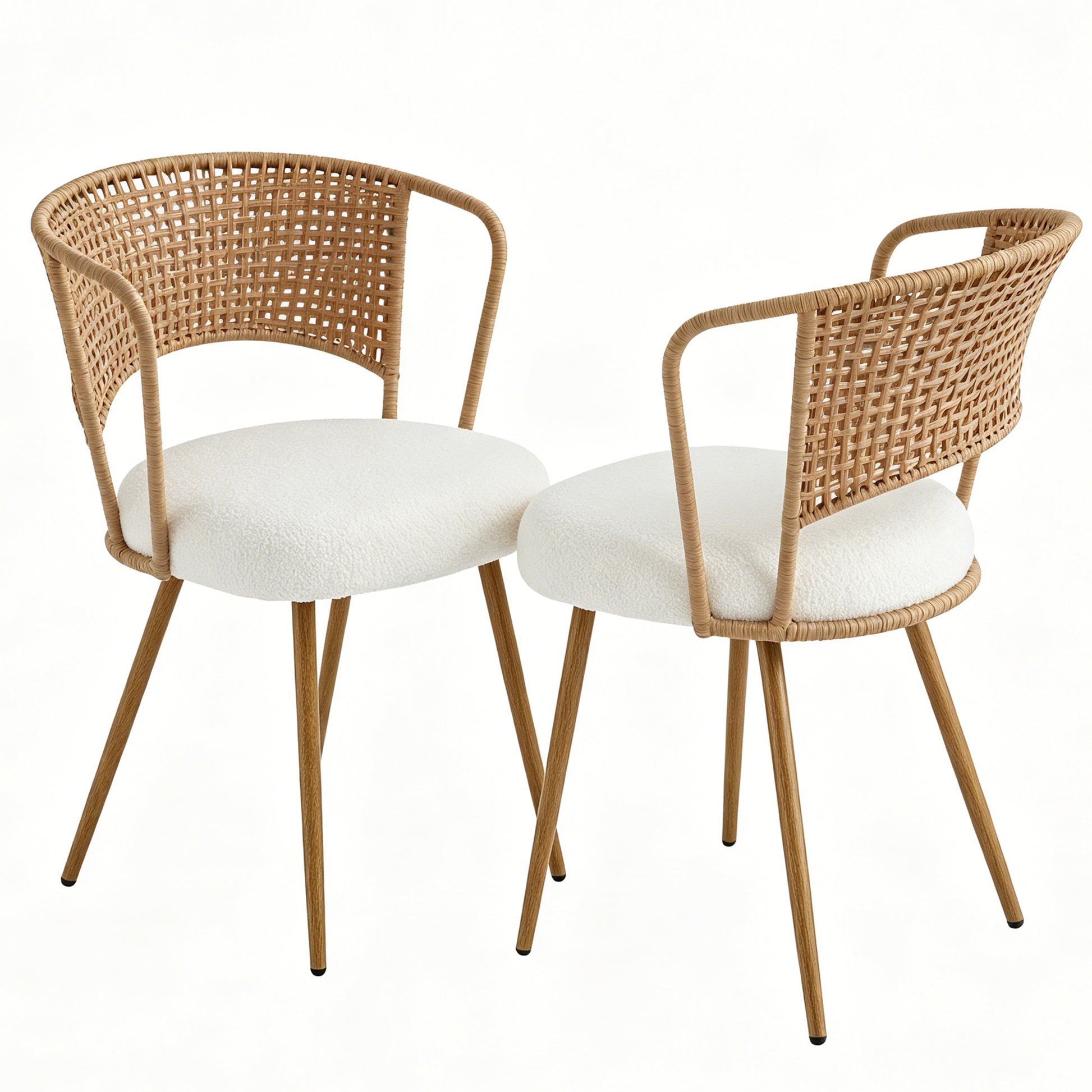 Adige oak dining chair showing a pair in an angled front view on a white background