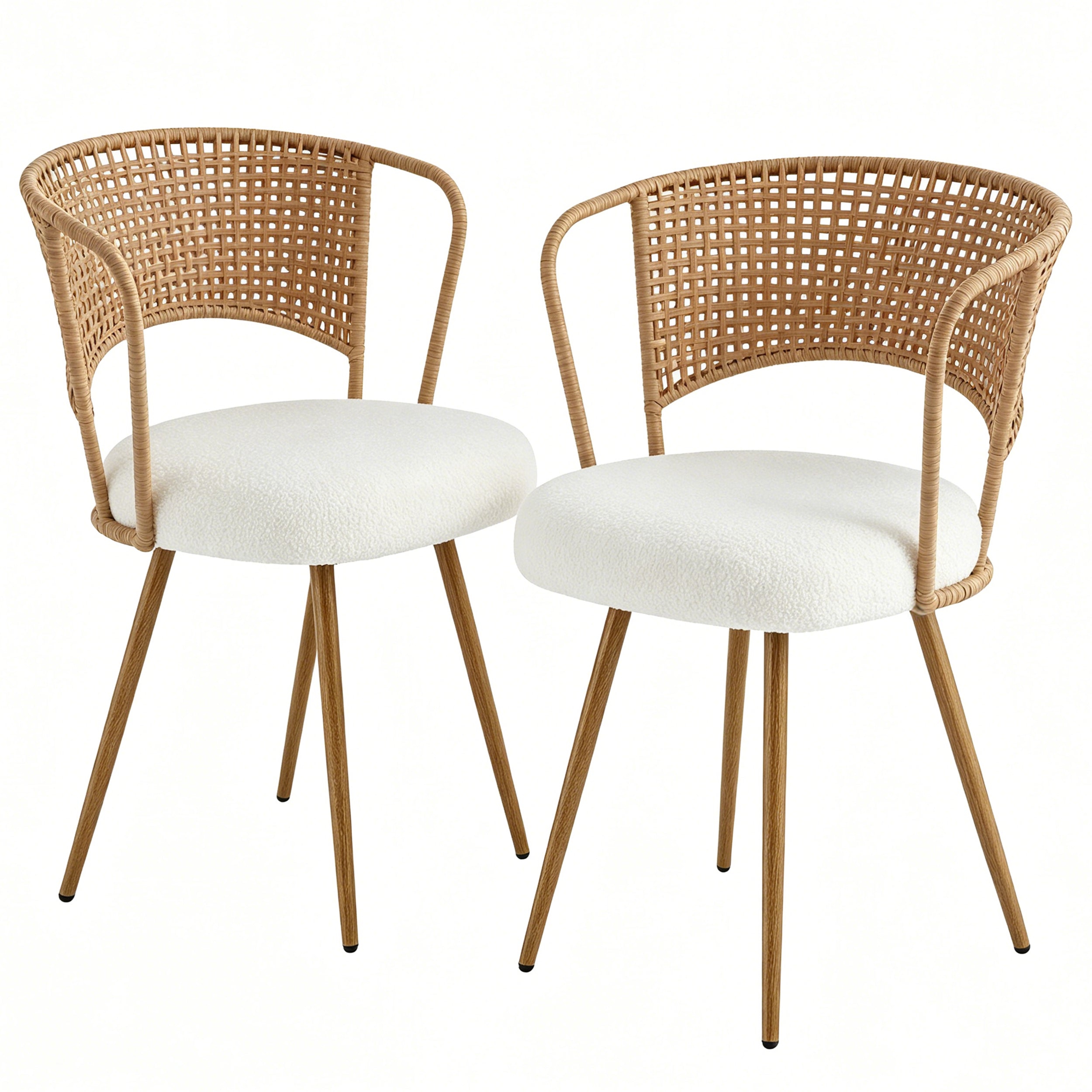 Adige oak dining chair showing a pair in a front angled arrangement on a white background