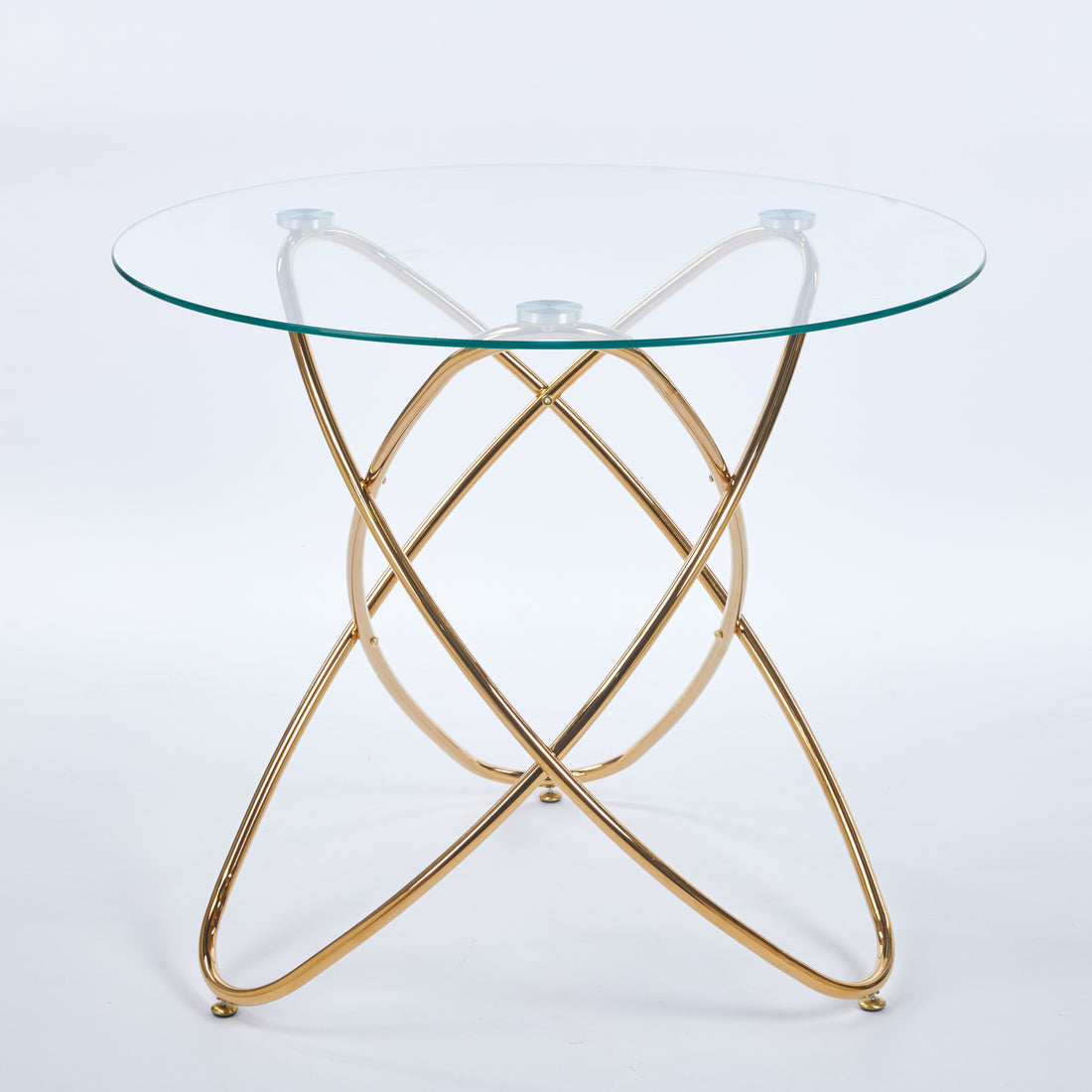 Adriatic gold dining table showing front angled isolated product image on white background