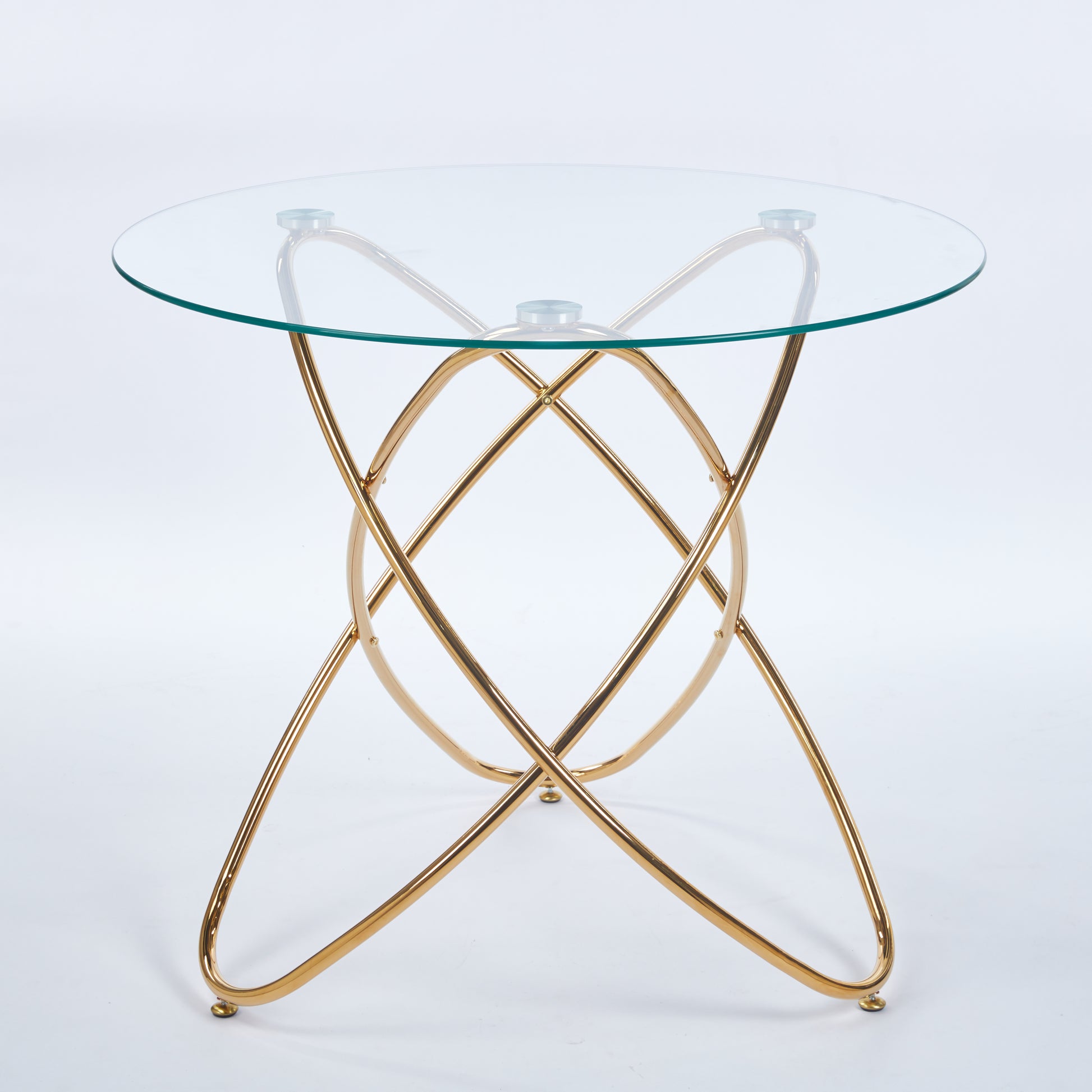 Adriatic gold dining table showing front angled isolated product image on white background