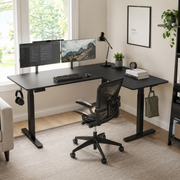 Altis 63" L-Shaped Adjustable Electric Standing Desk with Power Outlet