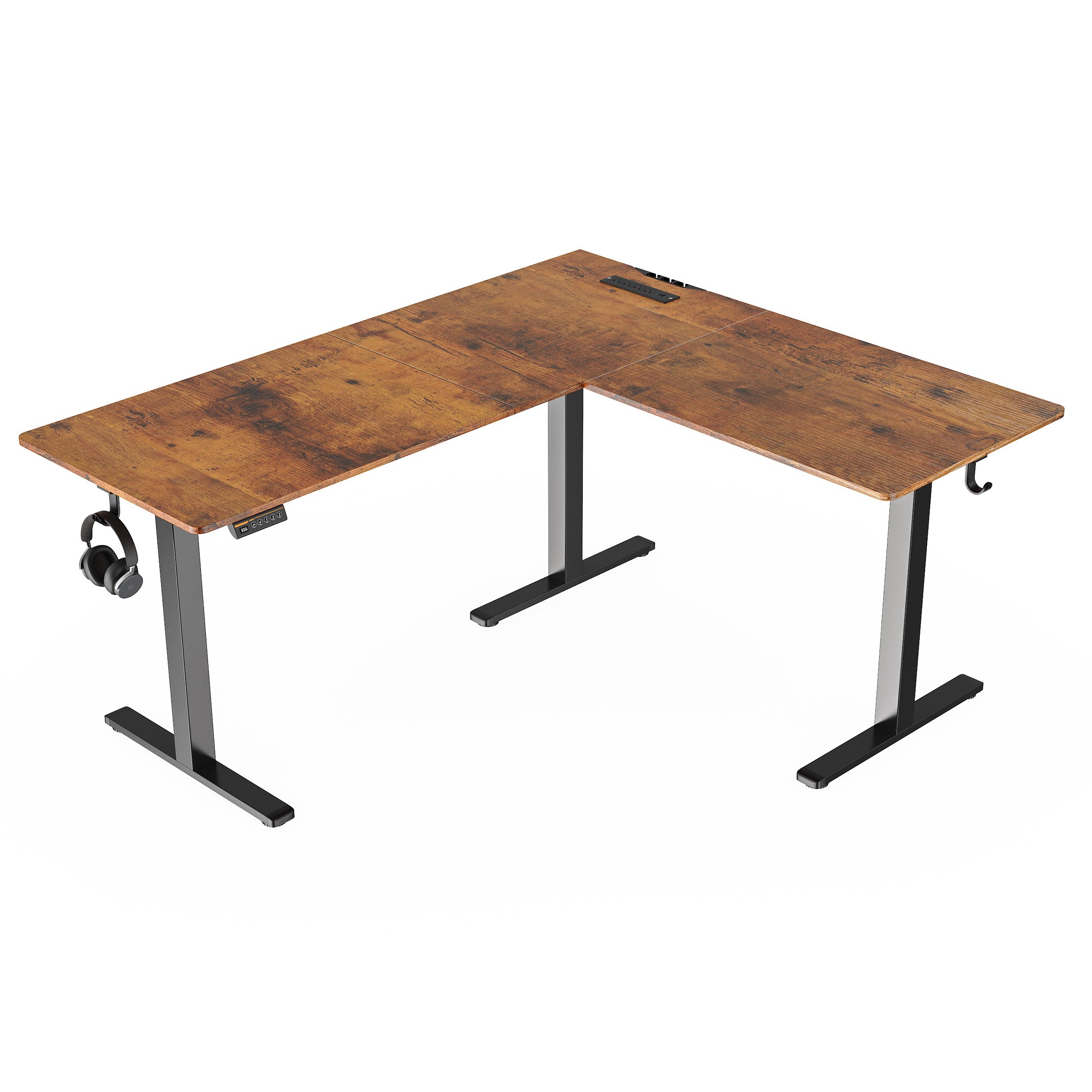 Altis 63" L-Shaped Adjustable Electric Standing Desk with Power Outlet