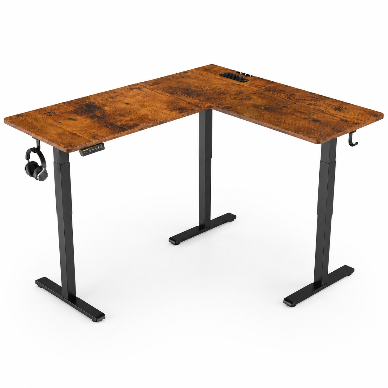 Altis 63" L-Shaped Adjustable Electric Standing Desk with Power Outlet
