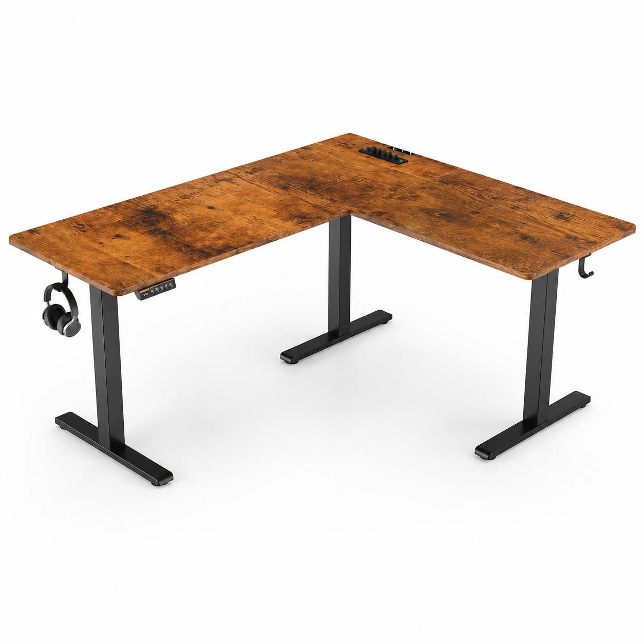 Altis 63" L-Shaped Adjustable Electric Standing Desk with Power Outlet