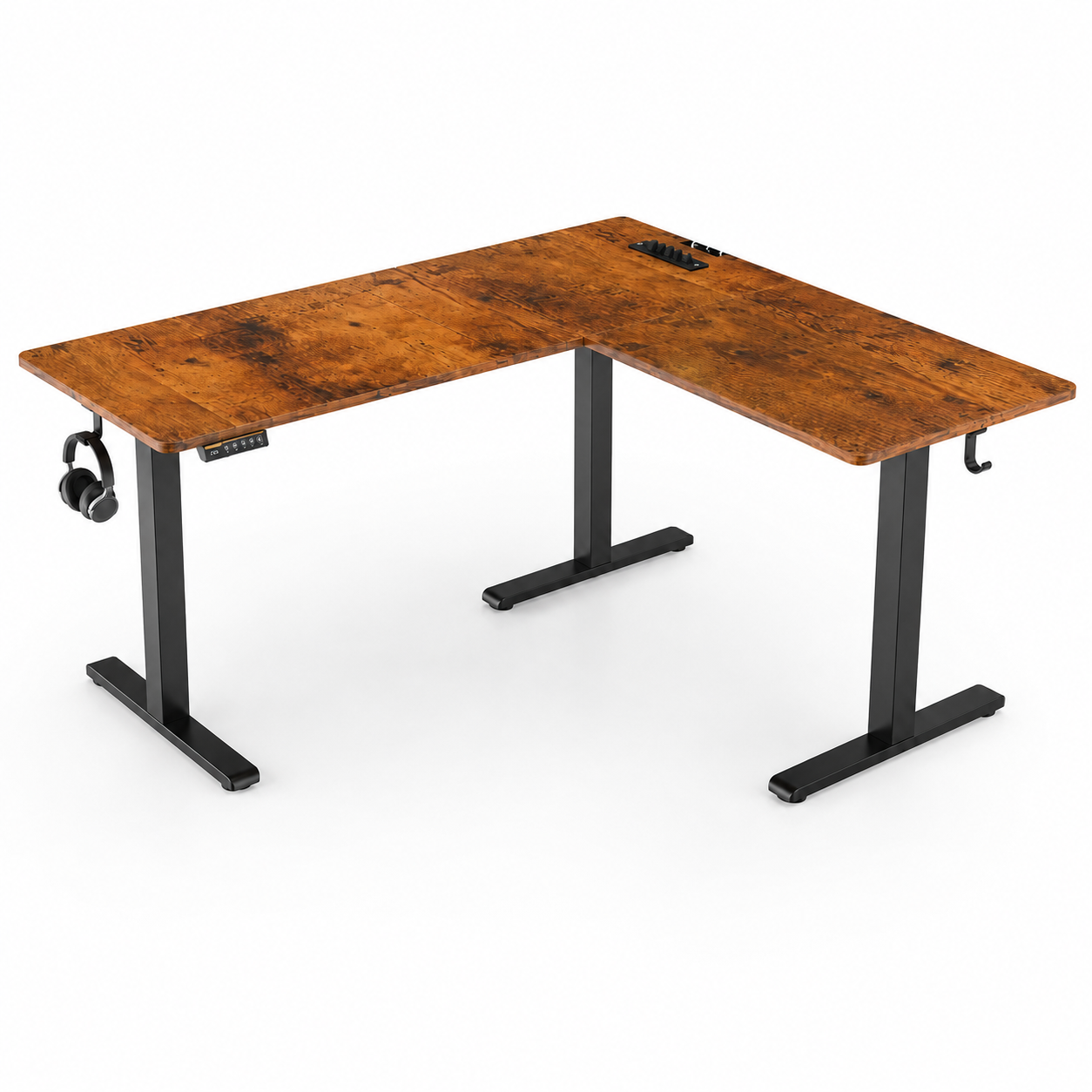 Altis 63" L-Shaped Adjustable Electric Standing Desk with Power Outlet