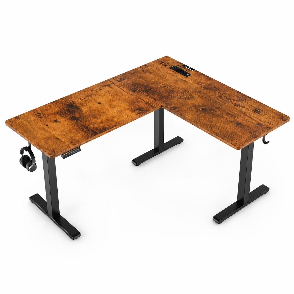 Altis 63" L-Shaped Adjustable Electric Standing Desk with Power Outlet