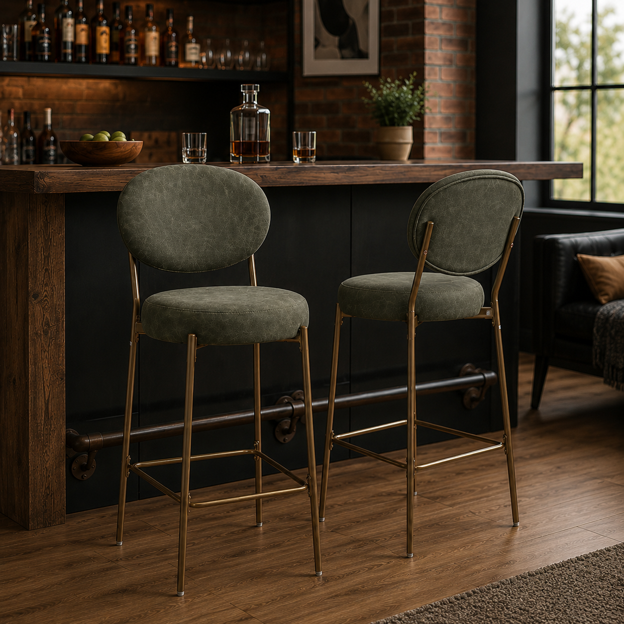 Amarone 29" Bar Height Upholstered Bar Stools Set of 2