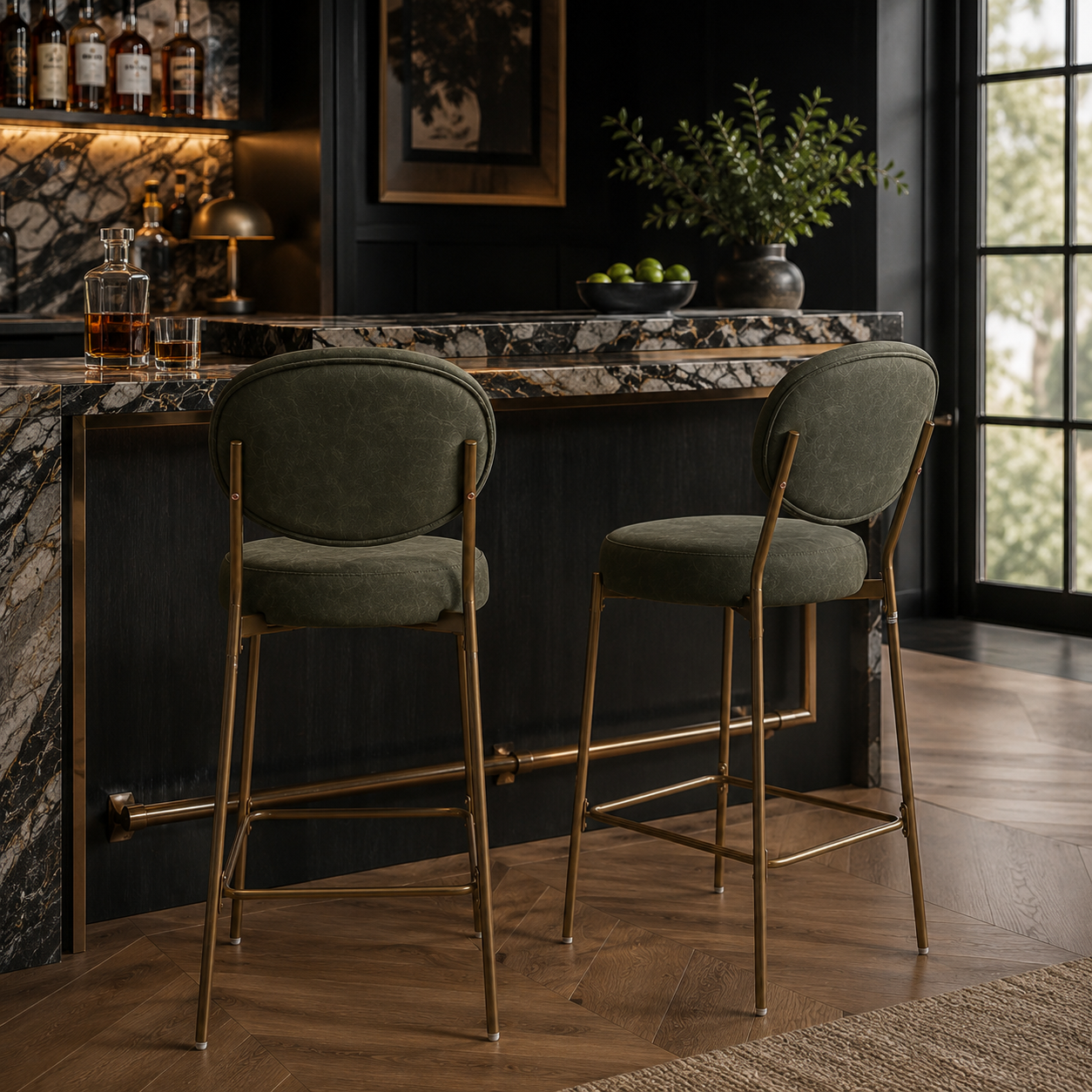 Amarone 29" Bar Height Upholstered Bar Stools Set of 2