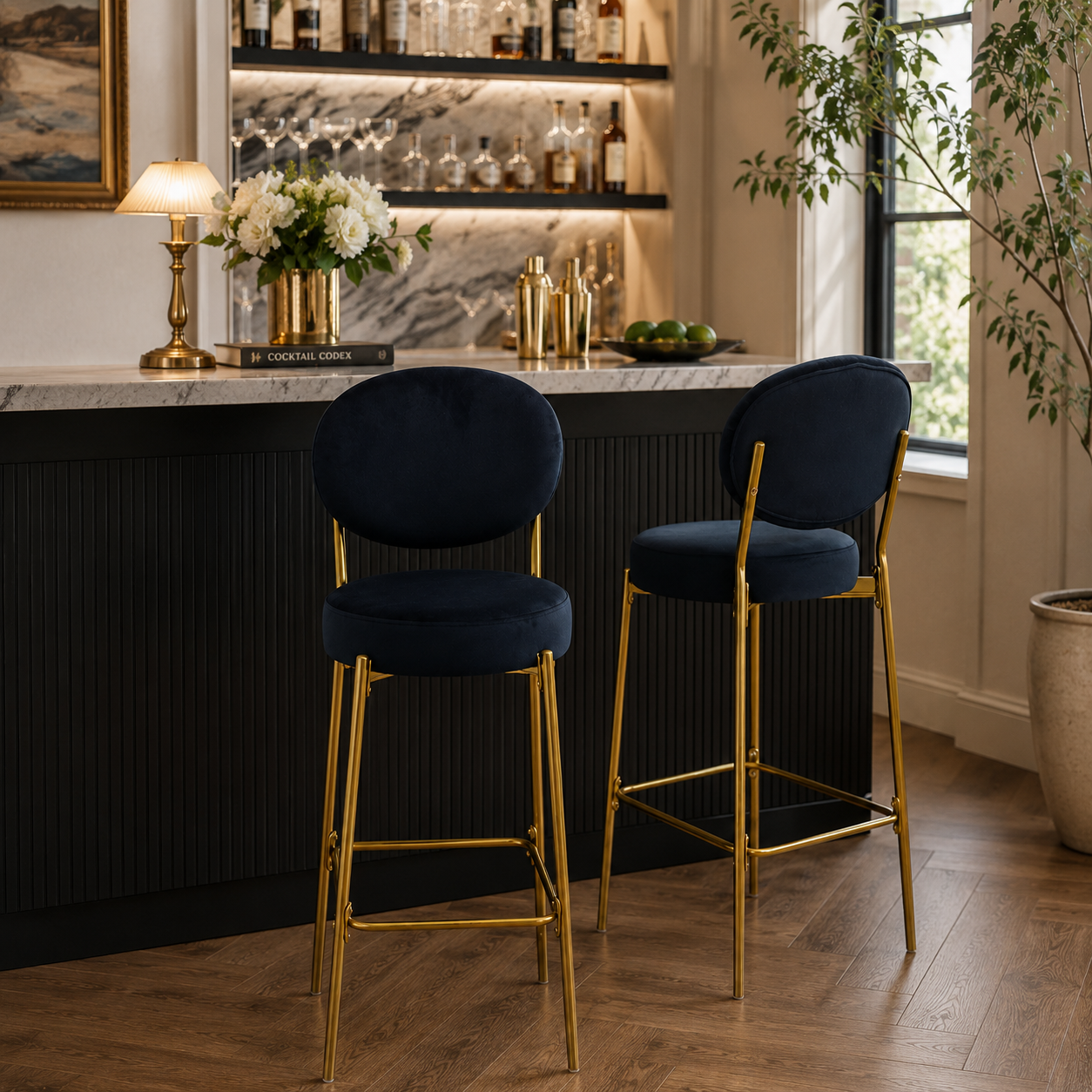 Amarone 29" Bar Height Upholstered Bar Stools Set of 2