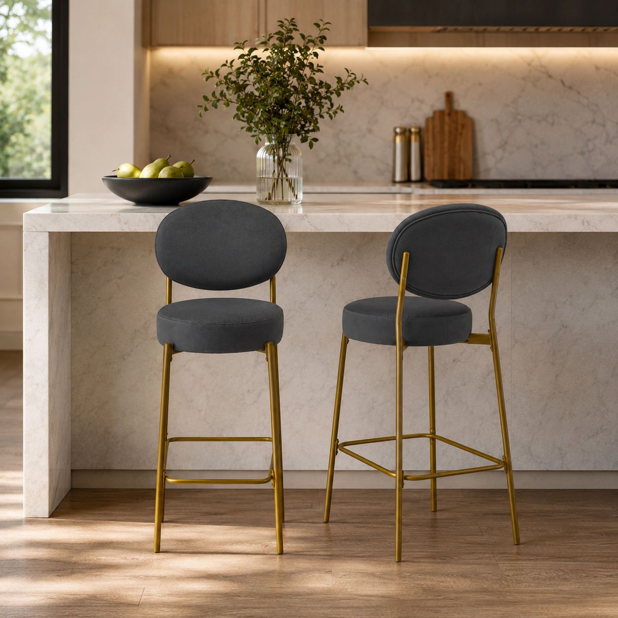 Amarone 29" Bar Height Upholstered Bar Stools Set of 2
