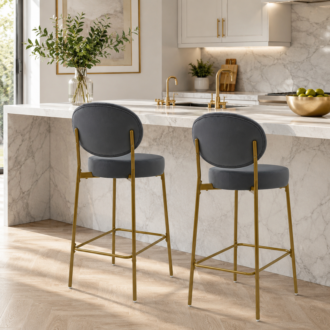 Amarone 29" Bar Height Upholstered Bar Stools Set of 2